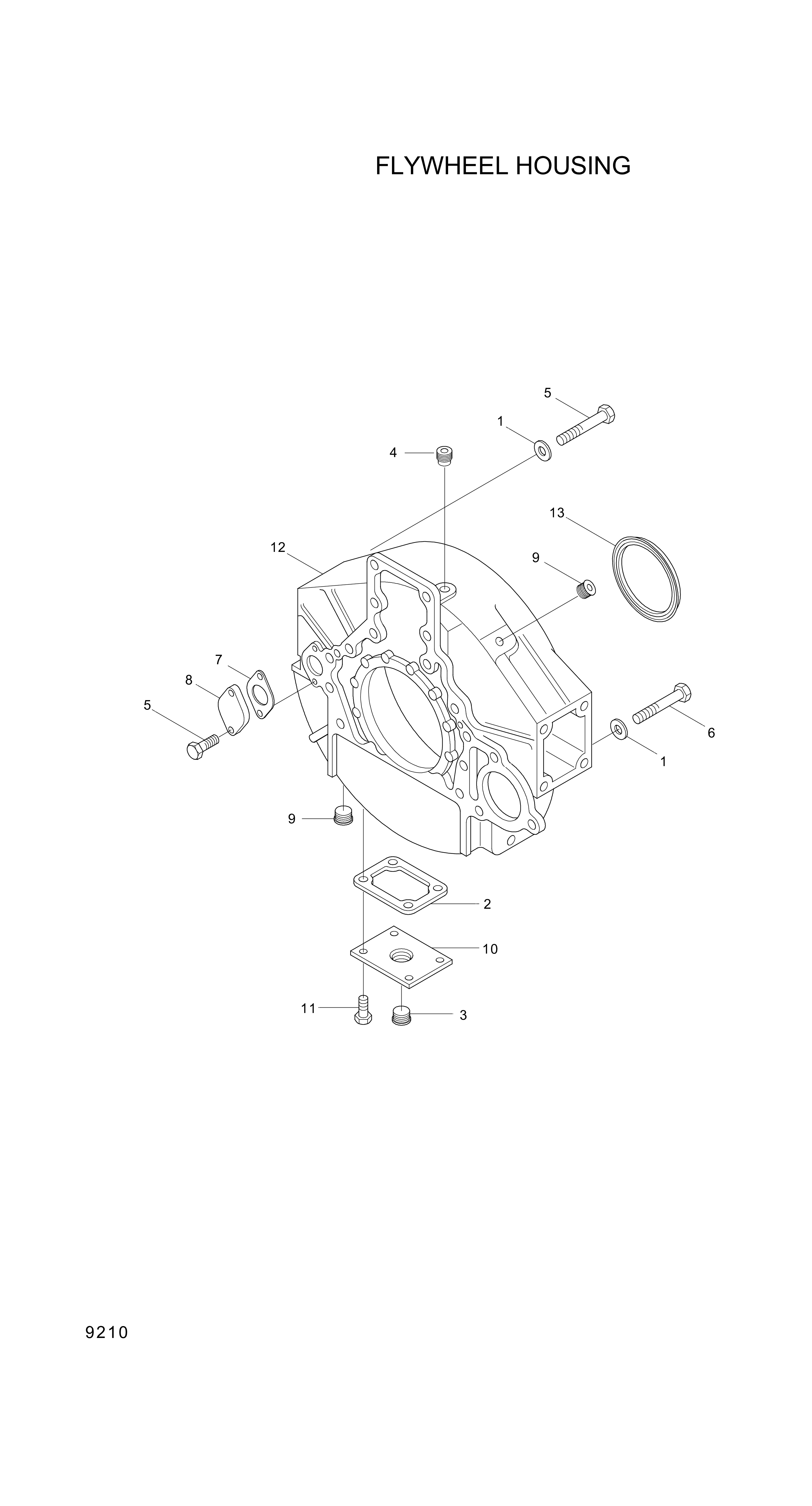 drawing for Hyundai Construction Equipment YUBP-06516 - HOUSING-FLYWHEEL (figure 4)