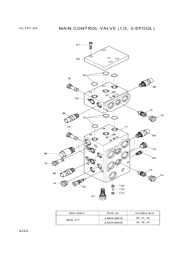 drawing for Hyundai Construction Equipment ZGAR-00676 - VALVE ASSY-RELIEF/PRESS (figure 3)