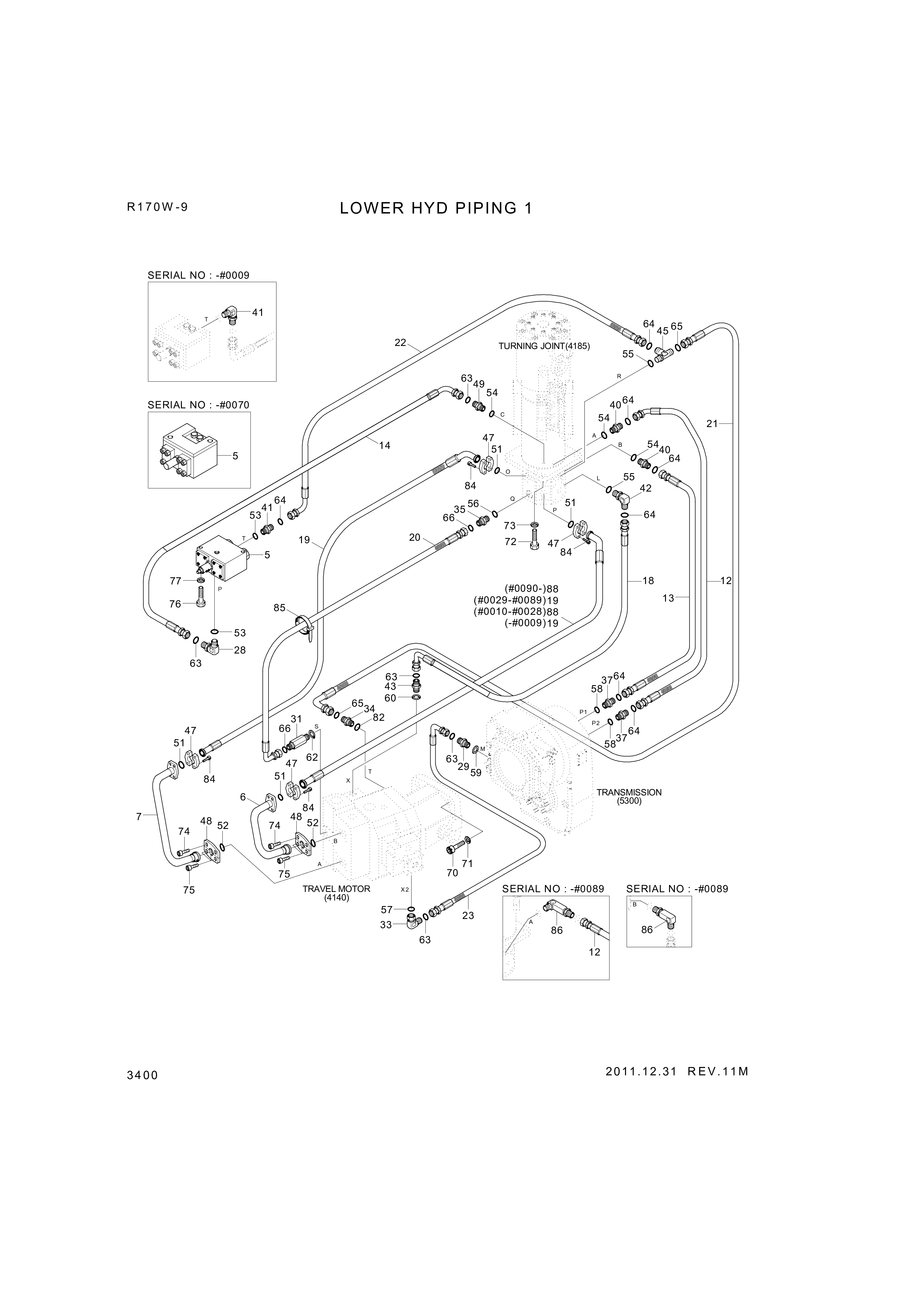 drawing for Hyundai Construction Equipment P933-042022 - HOSE ASSY-ORFS&THD (figure 1)