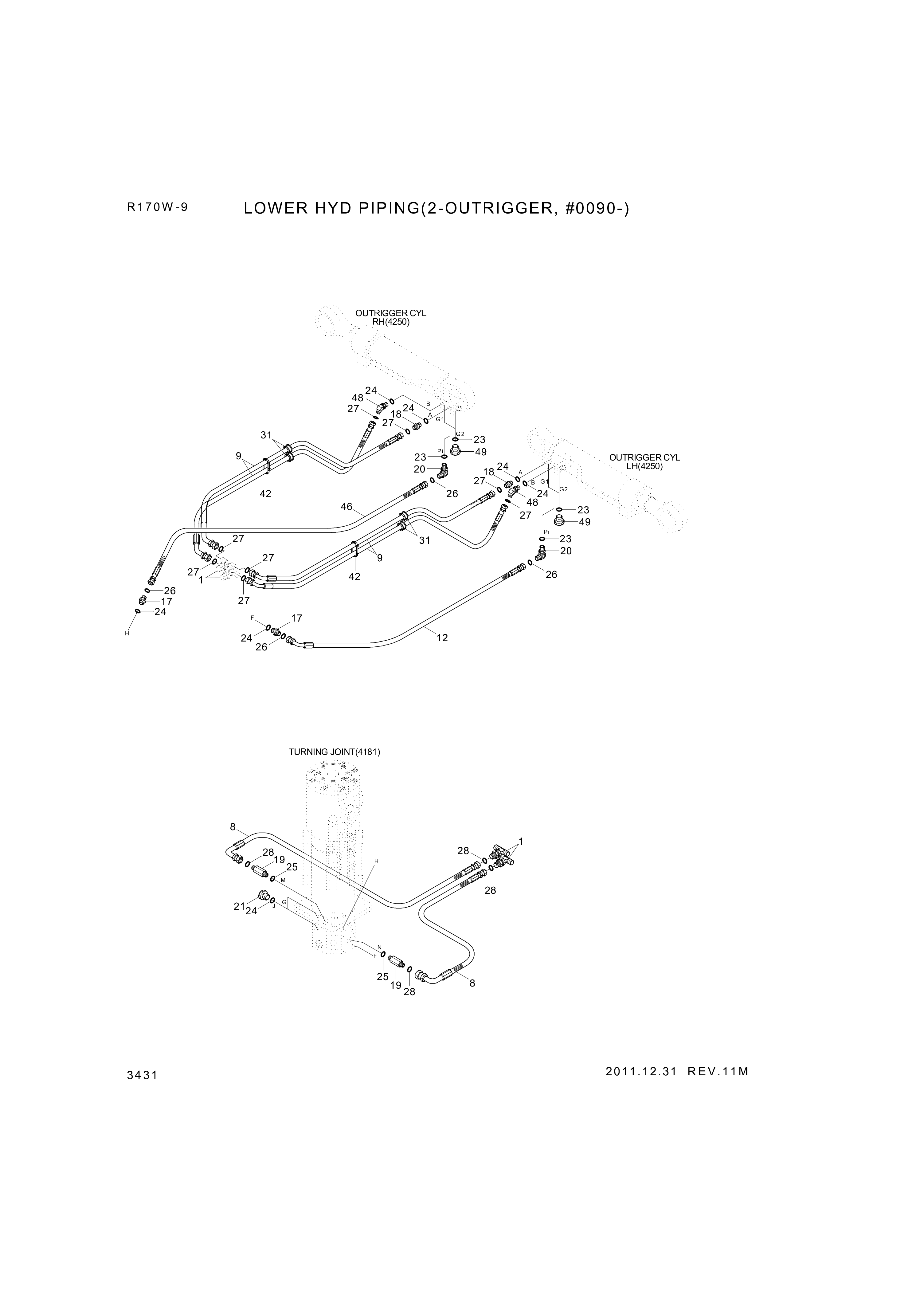 drawing for Hyundai Construction Equipment P933-087013 - HOSE ASSY-ORFS&THD (figure 1)