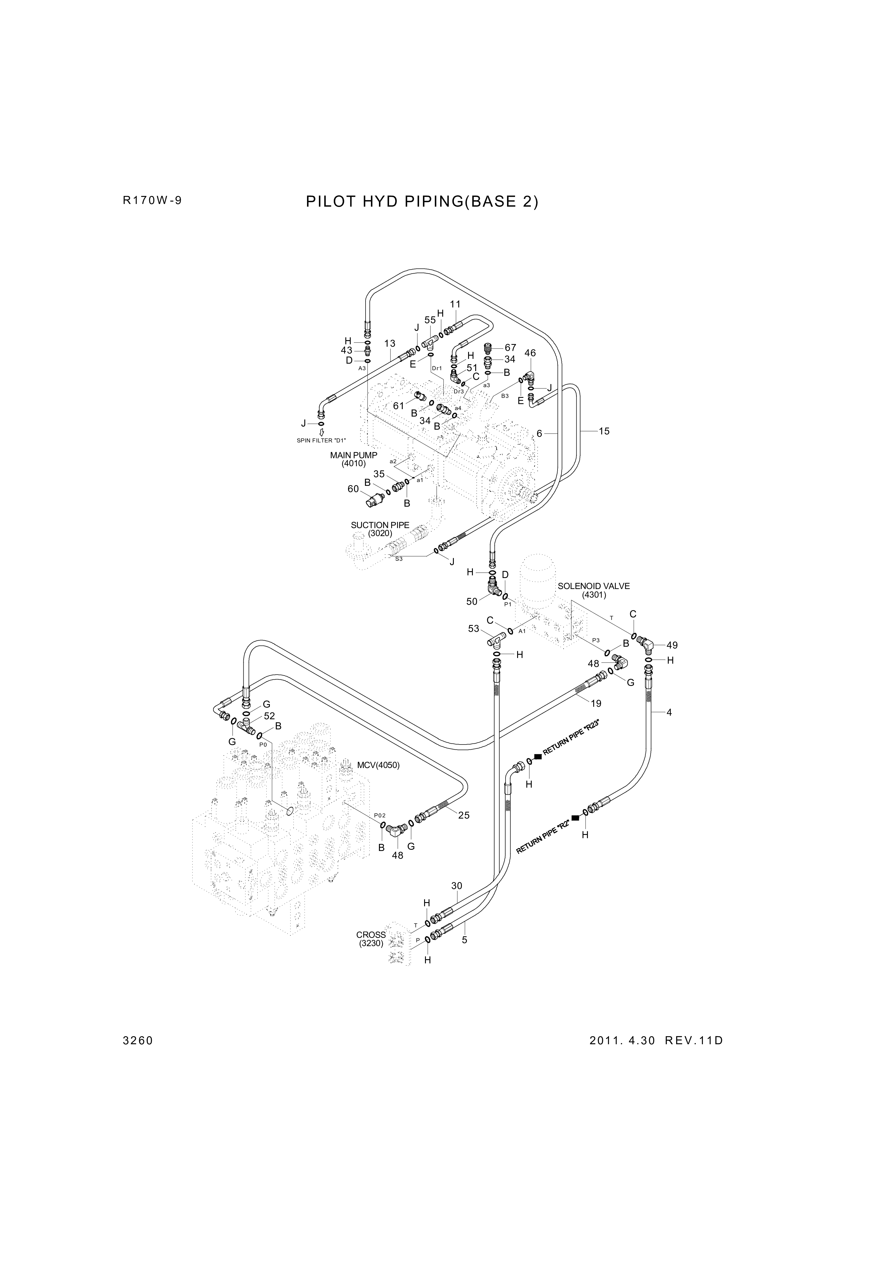 drawing for Hyundai Construction Equipment X420-042036 - HOSE ASSY-SYNF&ORFS (figure 4)