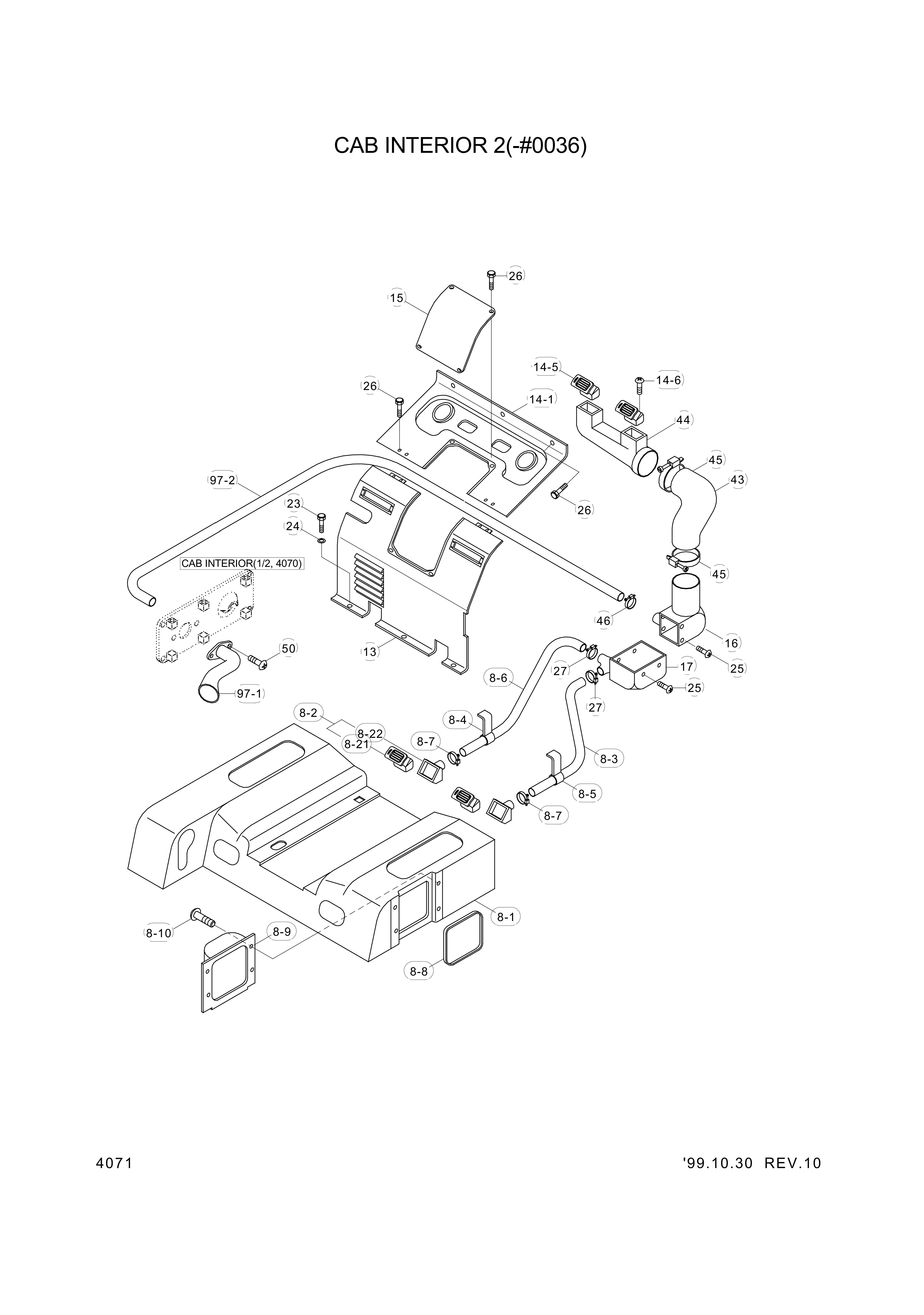 drawing for Hyundai Construction Equipment 97490-34000 - VENT-AIR (figure 4)