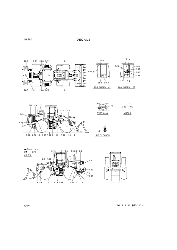 drawing for Hyundai Construction Equipment 92Z1-60712 - DECAL-SERVICE INSTRUCTION (figure 1)