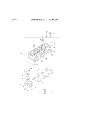 Technical drawing of Hyundai Construction Equipment 94650-84000 SENSOR-W/TEMP with dimensions and layout (figure 2)