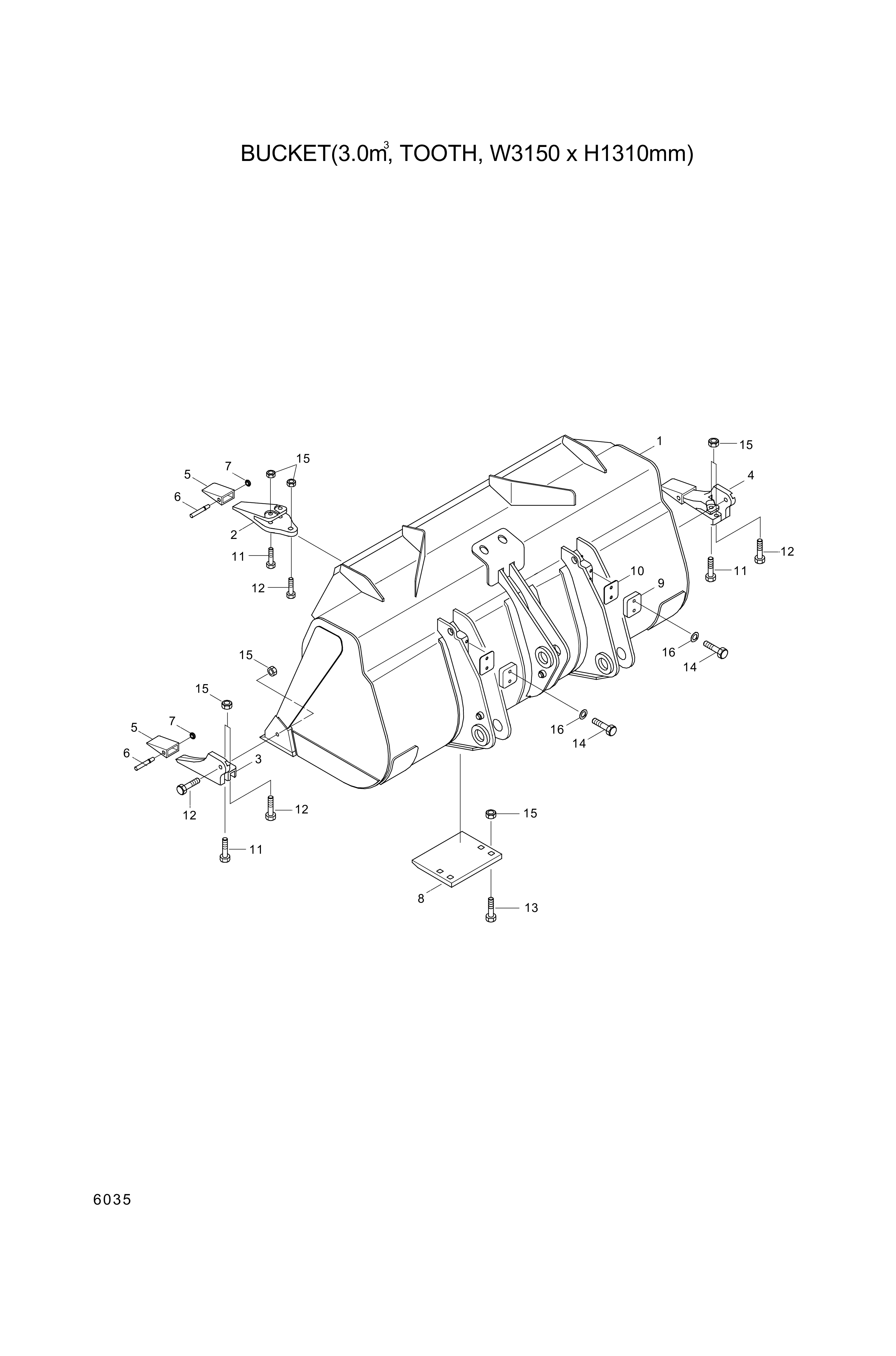 drawing for Hyundai Construction Equipment 61L6-00800HN - TOOTH (figure 4)