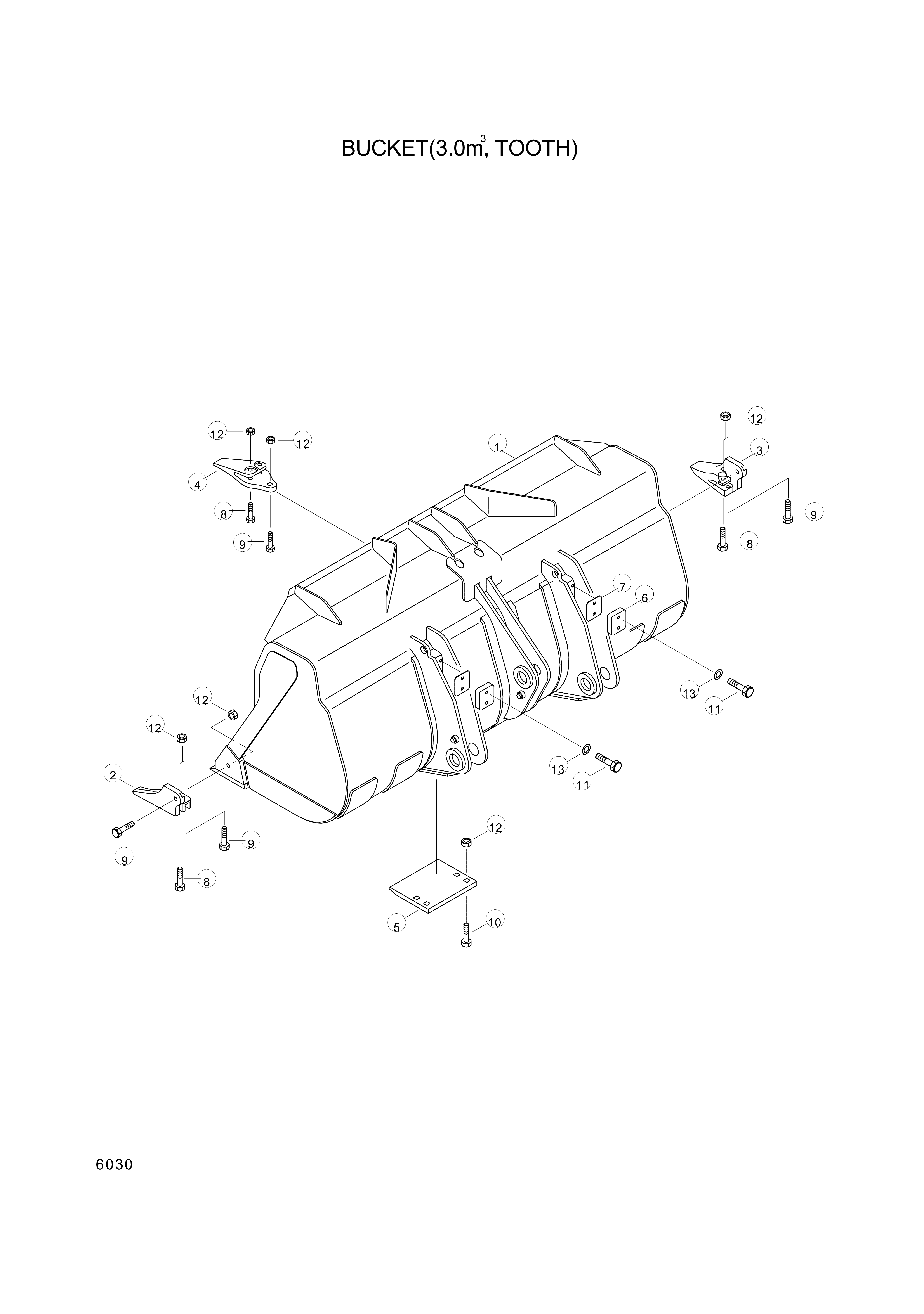 drawing for Hyundai Construction Equipment 61L1-3029BG - TOOTH-RH (figure 4)