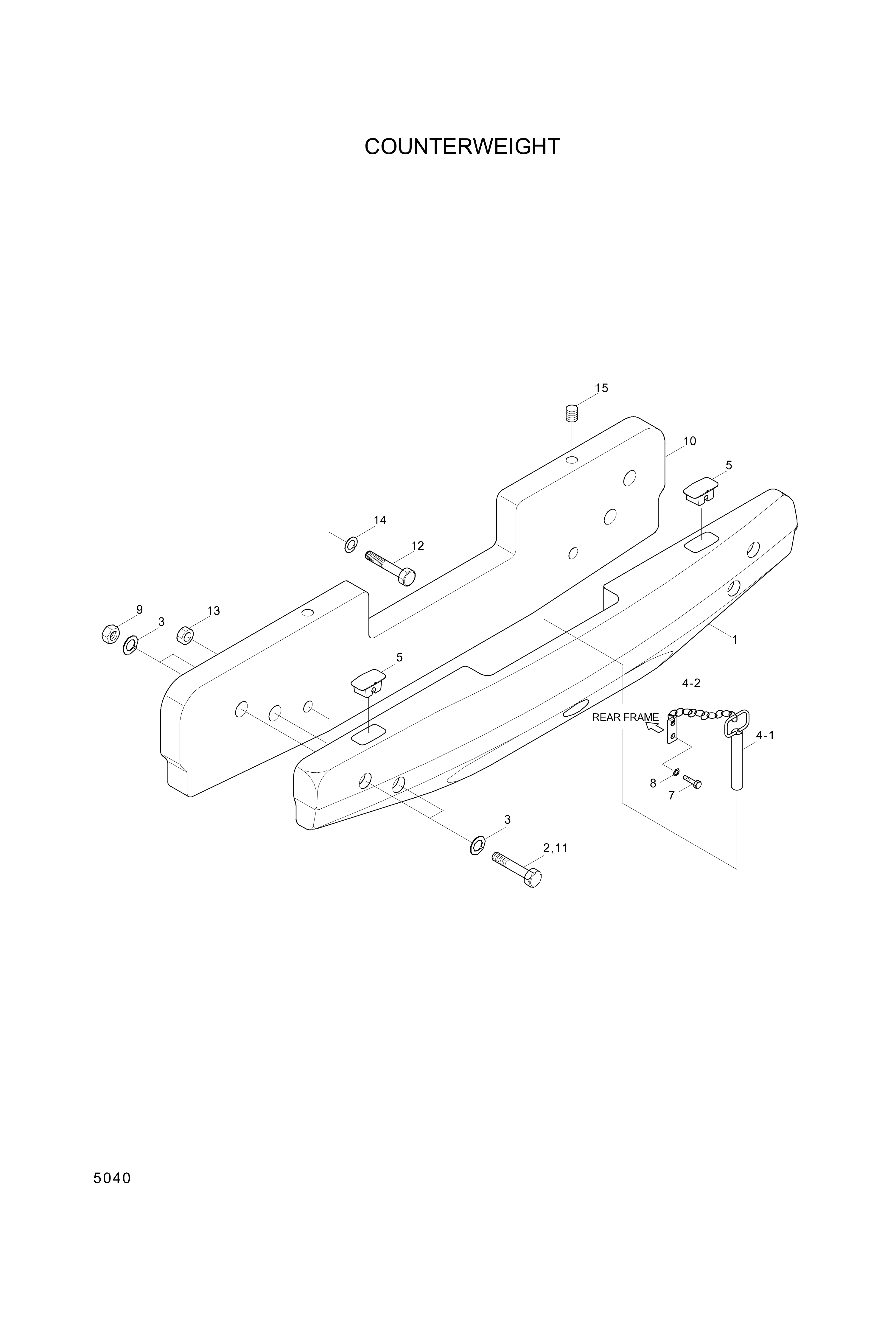 drawing for Hyundai Construction Equipment 54L1-01020 - PIN-DRAWBAR (figure 2)