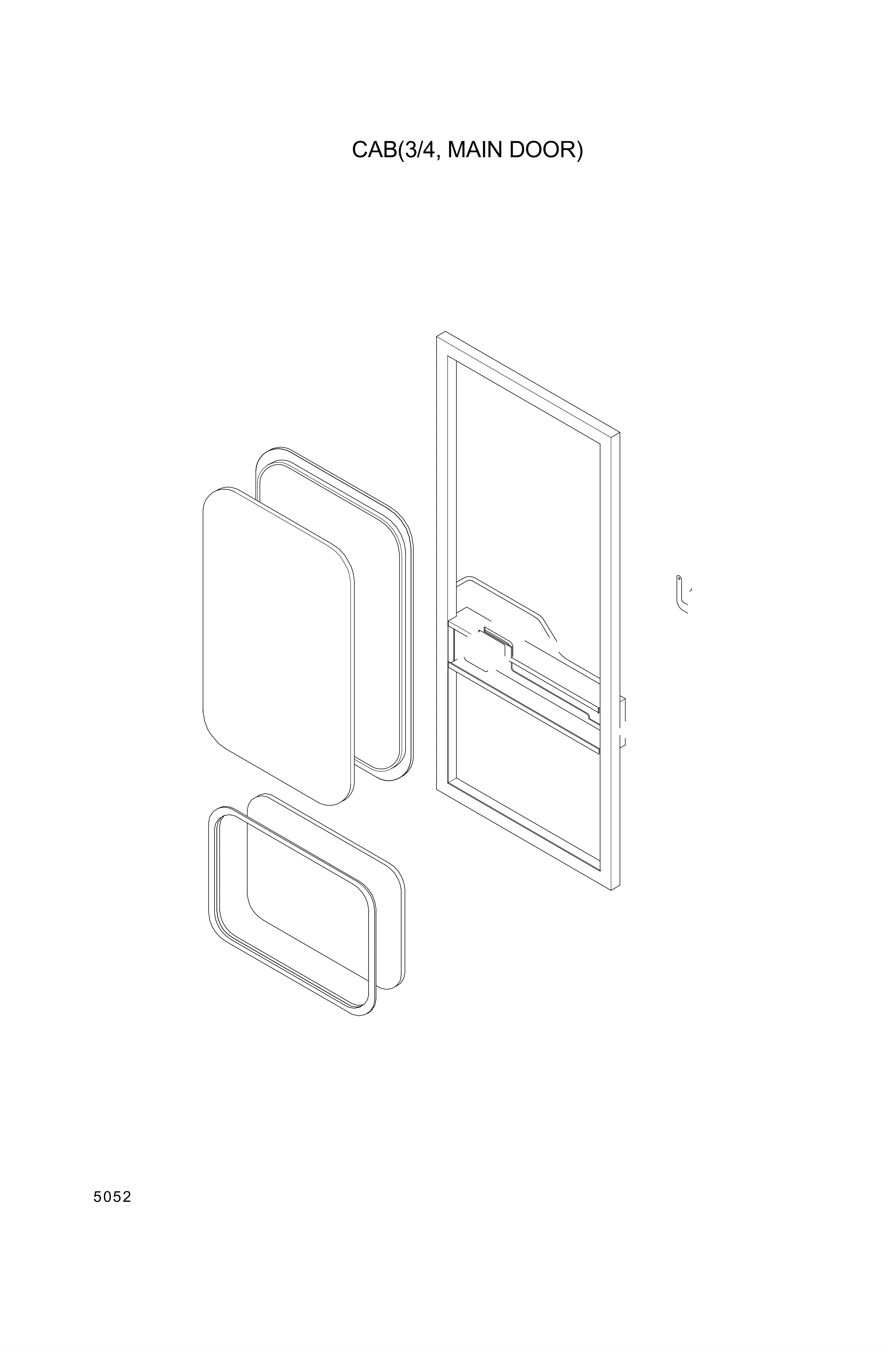 drawing for Hyundai Construction Equipment 74L3-04833 - FRAME-DOOR (figure 4)