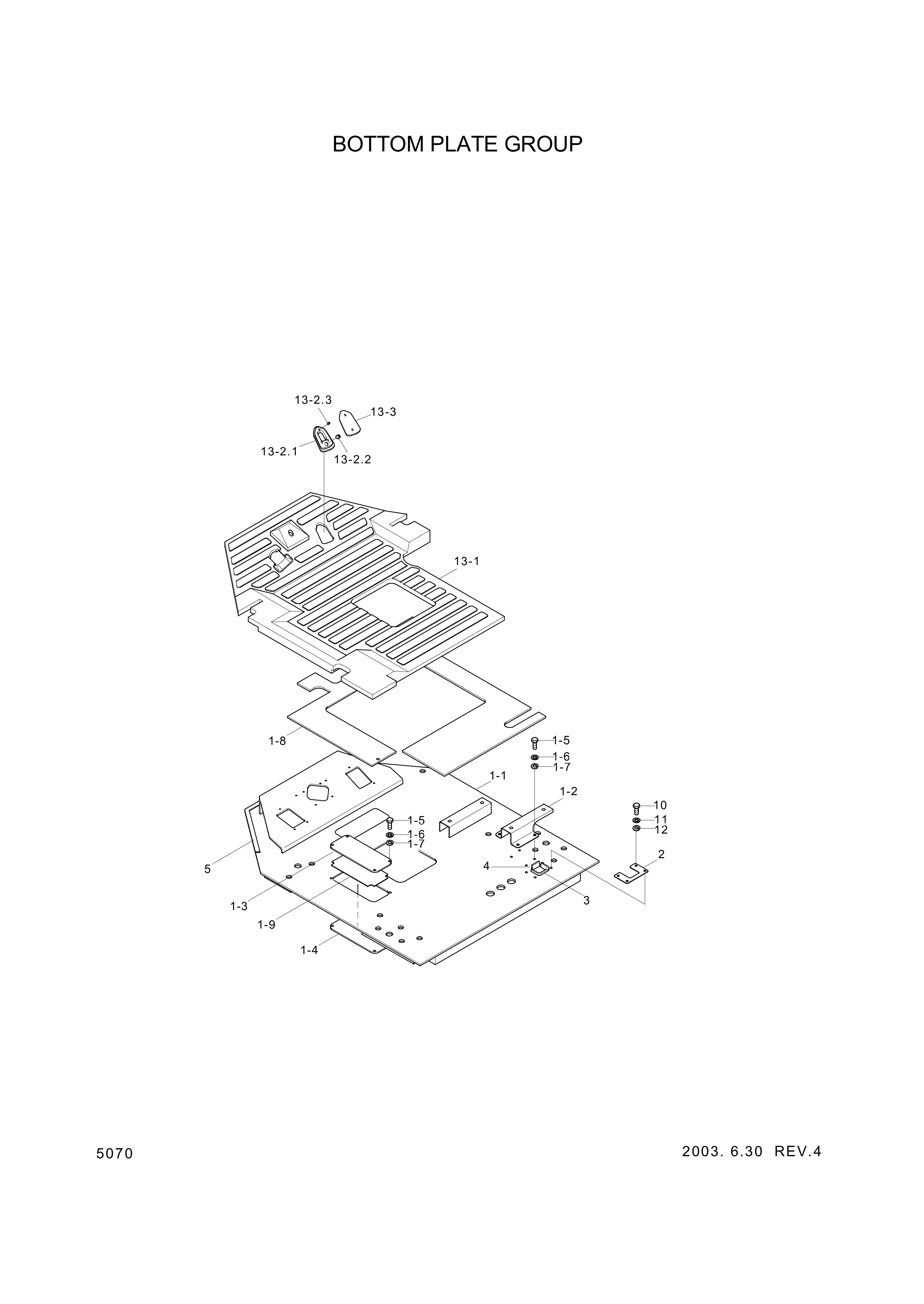 drawing for Hyundai Construction Equipment 71L6-10354 - PLATE-BOTTOM (figure 1)