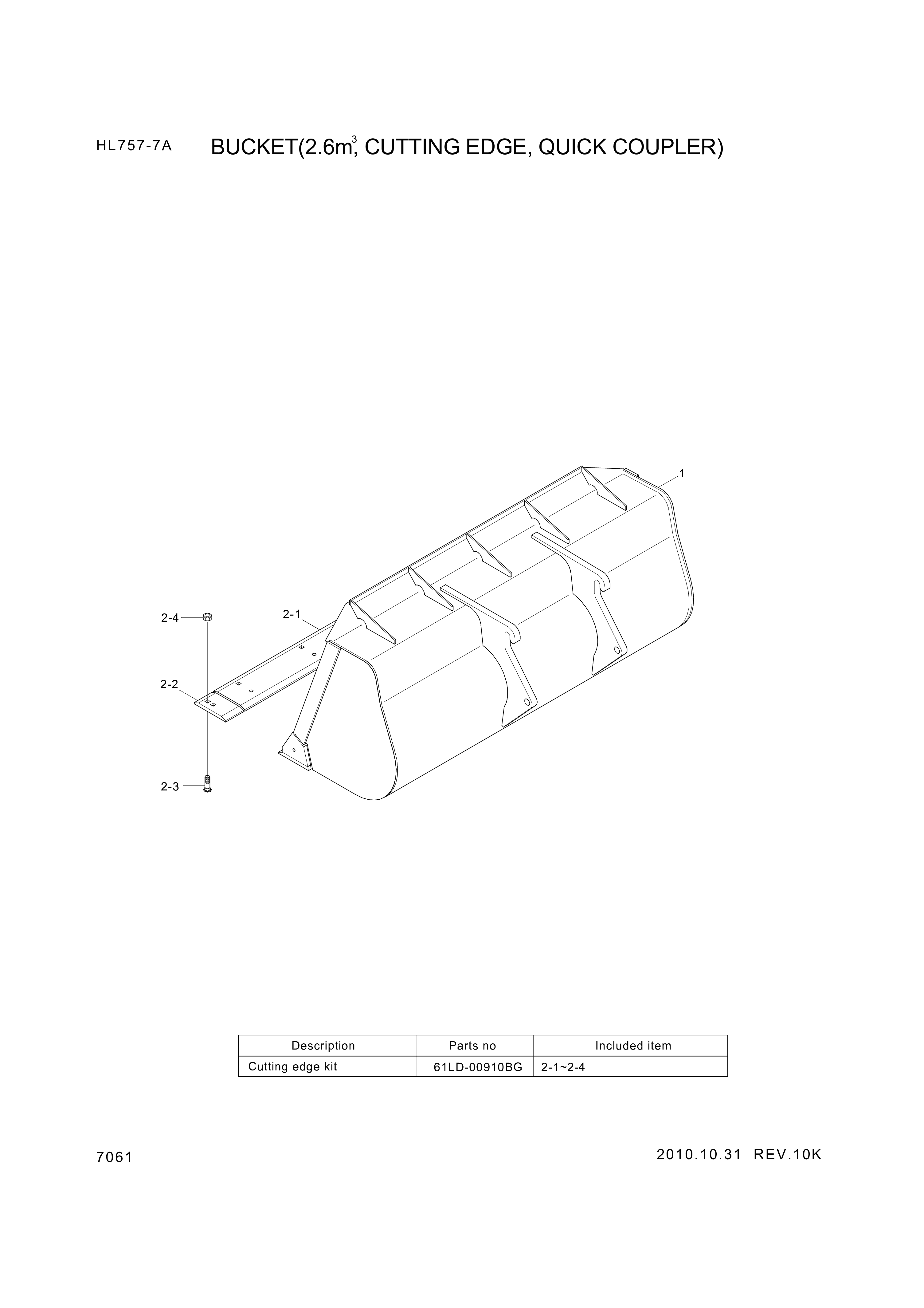 drawing for Hyundai Construction Equipment 61LD-00360BG - CUTTINGEDGE-CT (figure 1)