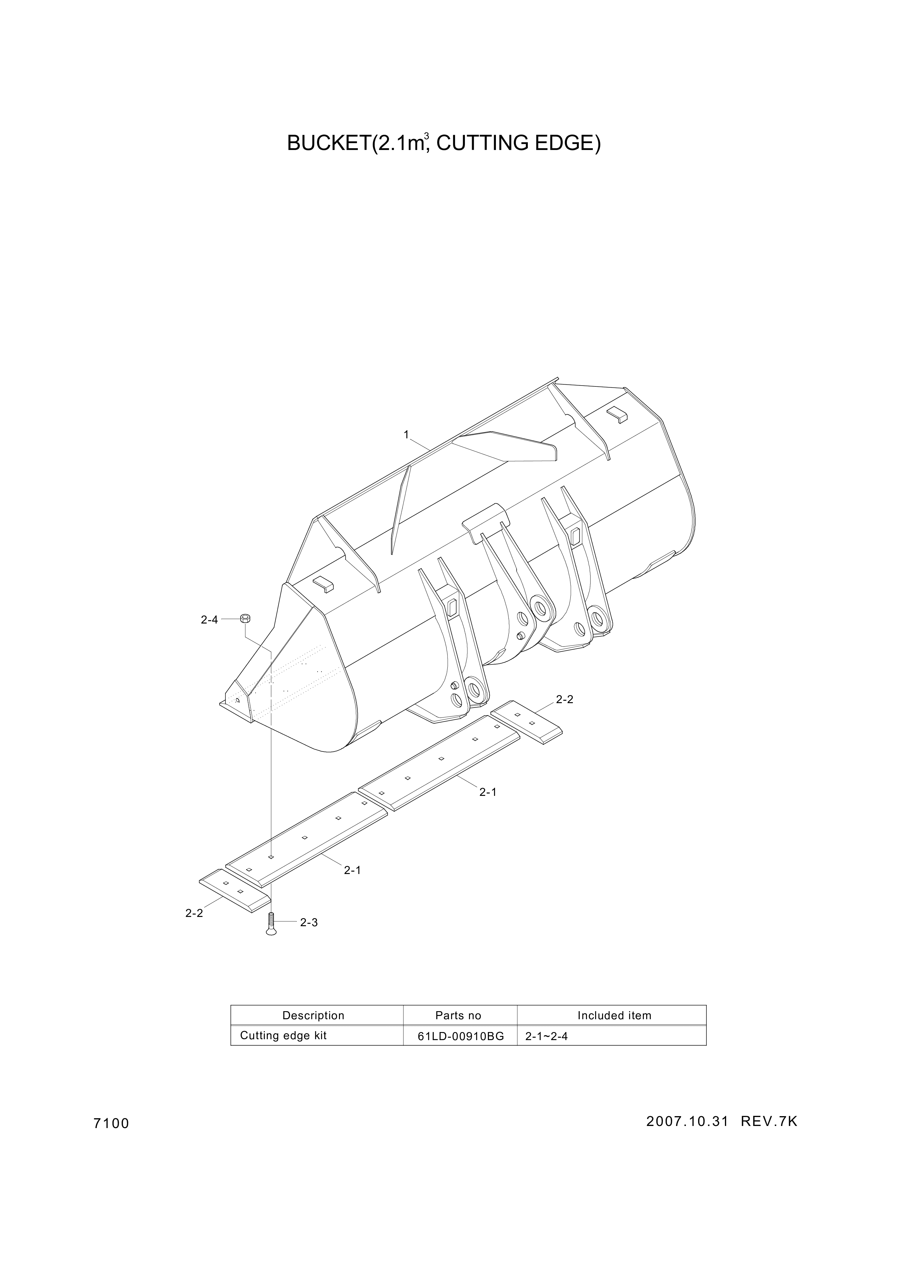 drawing for Hyundai Construction Equipment 61LD-00370BG - CUTTINGEDGE-SD (figure 2)