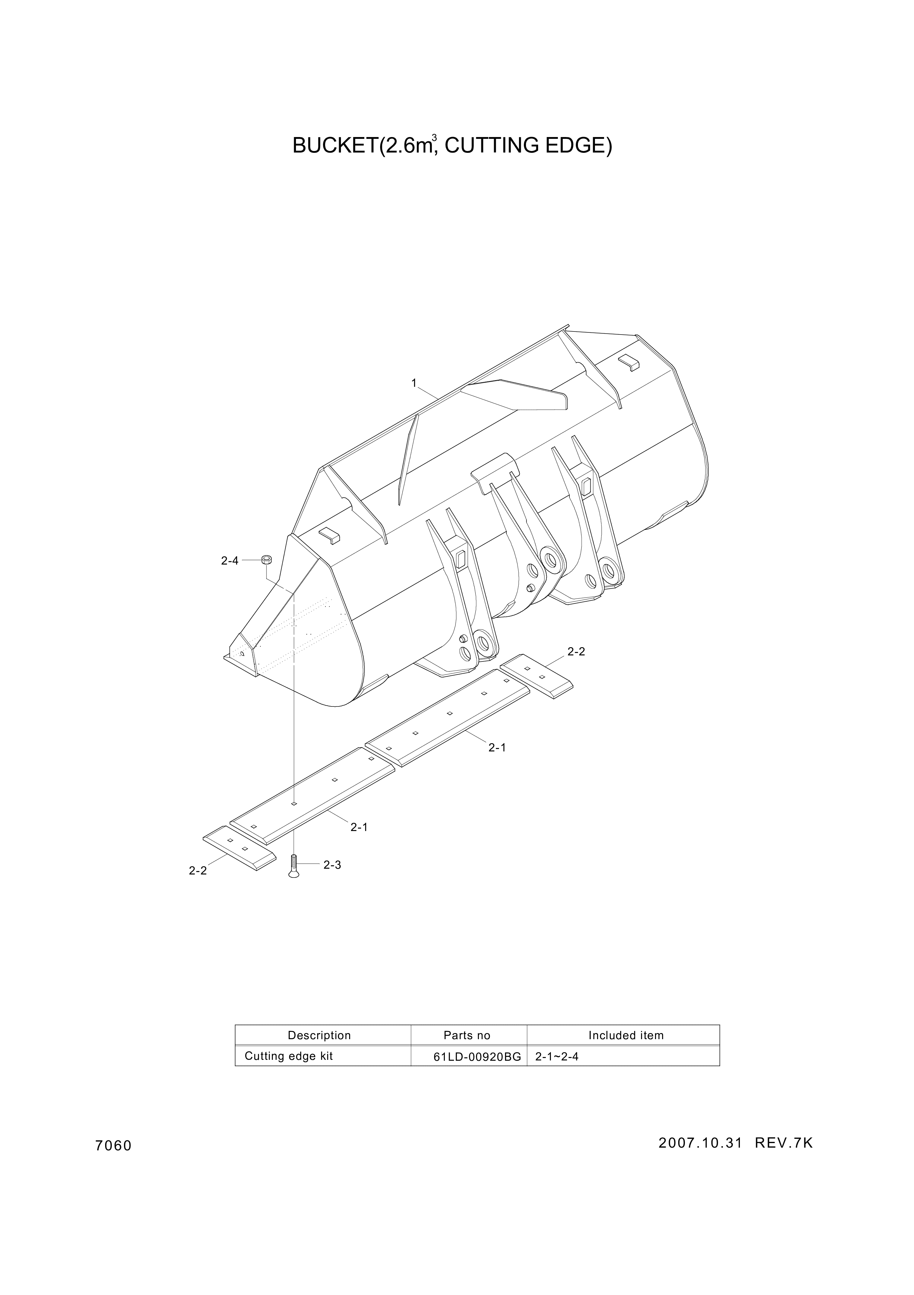 drawing for Hyundai Construction Equipment 61LD-04050 - CUTTINGEDGE-CT (figure 1)