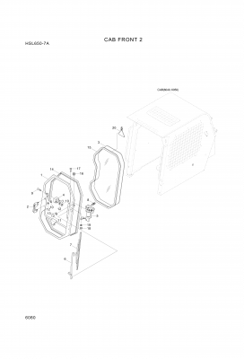 Technical drawing of Hyundai Construction Equipment S141-060406 BOLT-FLAT with dimensions and layout (figure 3)