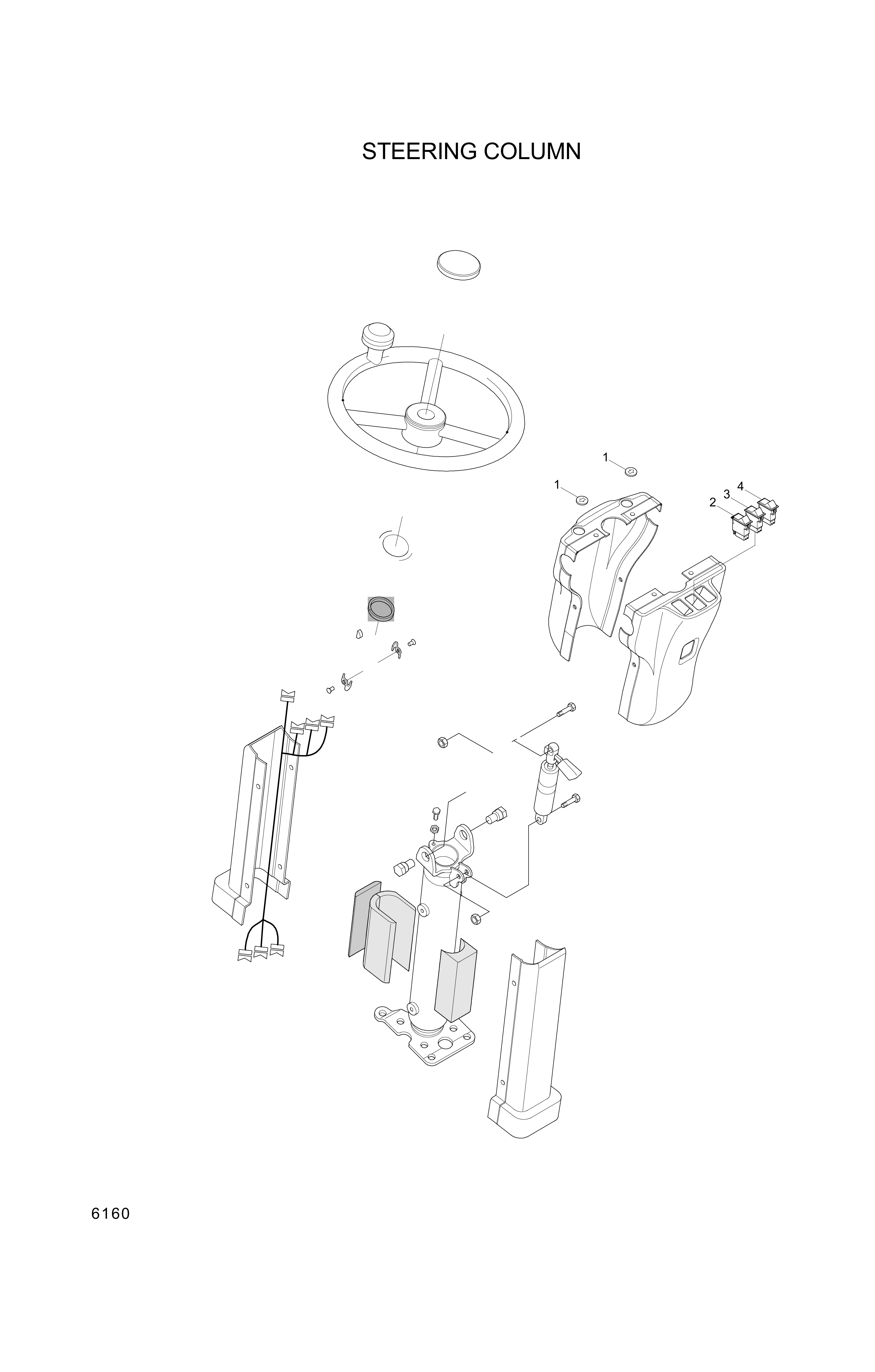 drawing for Hyundai Construction Equipment PSIM0010 - STEERING COLUMN (figure 1)
