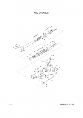 Technical drawing of Hyundai Construction Equipment 31YC-31080 CLAMP-BAND with dimensions and layout (figure 2)