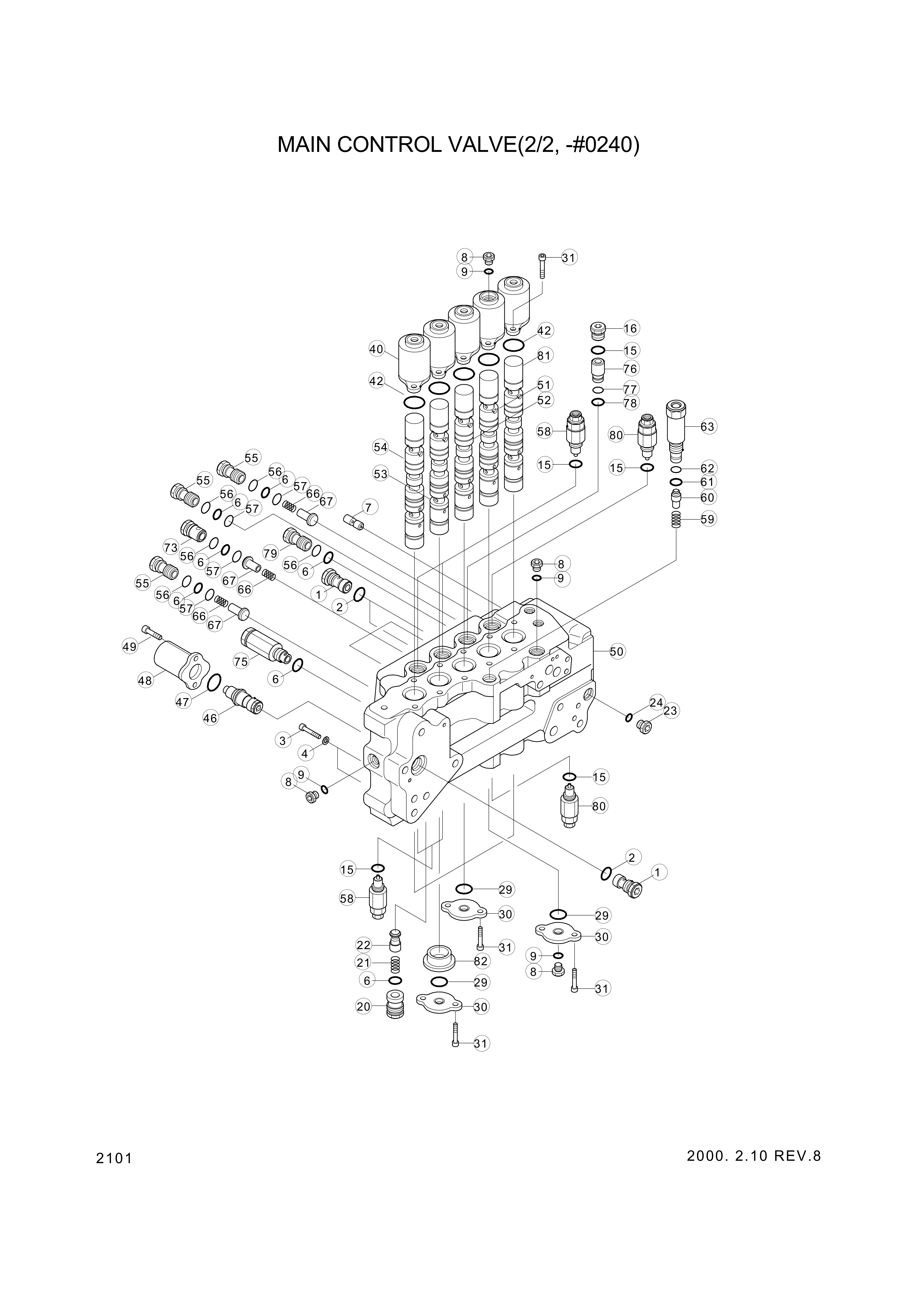 drawing for Hyundai Construction Equipment 3526-536 - CAP-CTL VALVE (figure 1)