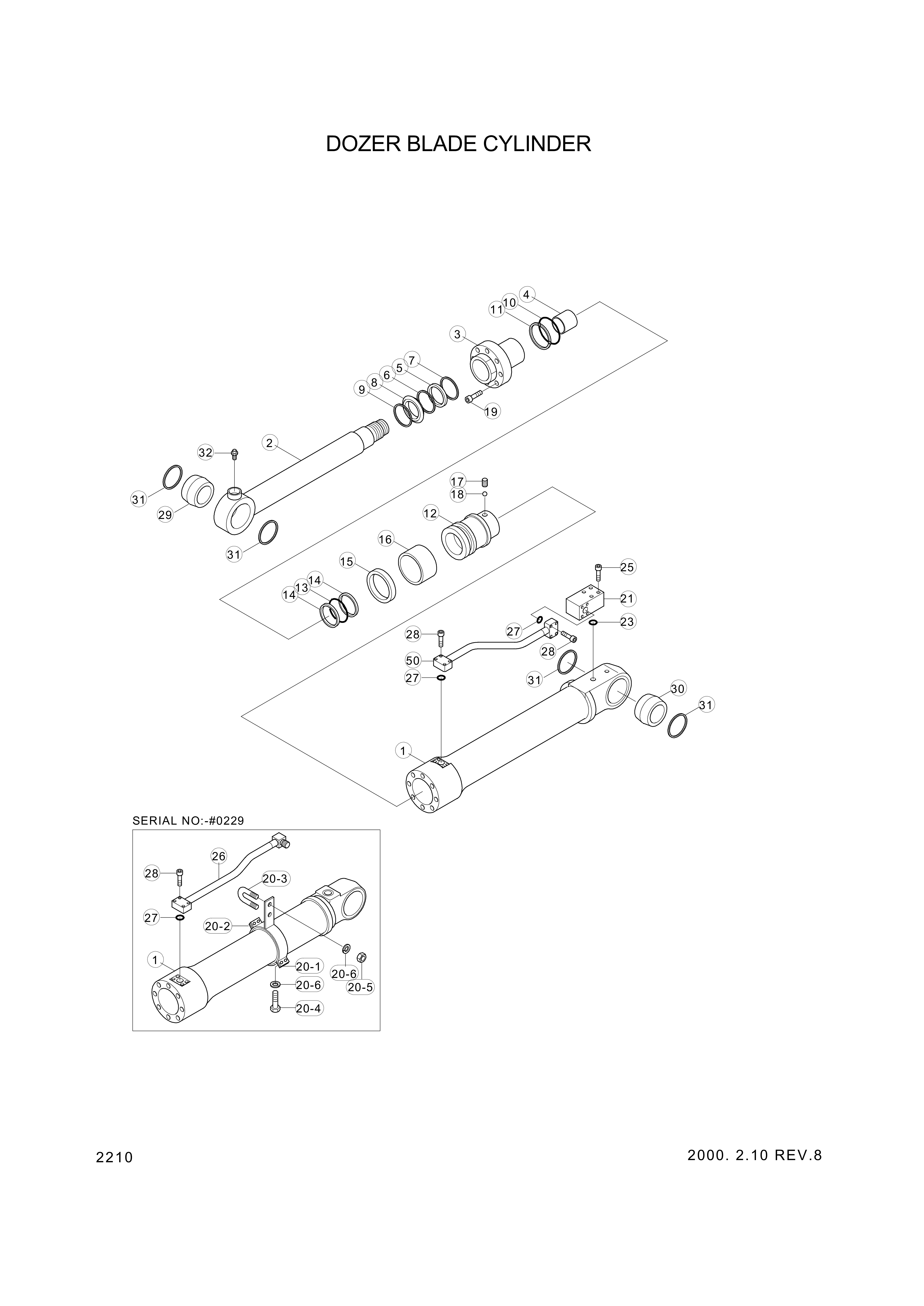 drawing for Hyundai Construction Equipment 31YC-12070 - BUSHING-PIN (figure 1)
