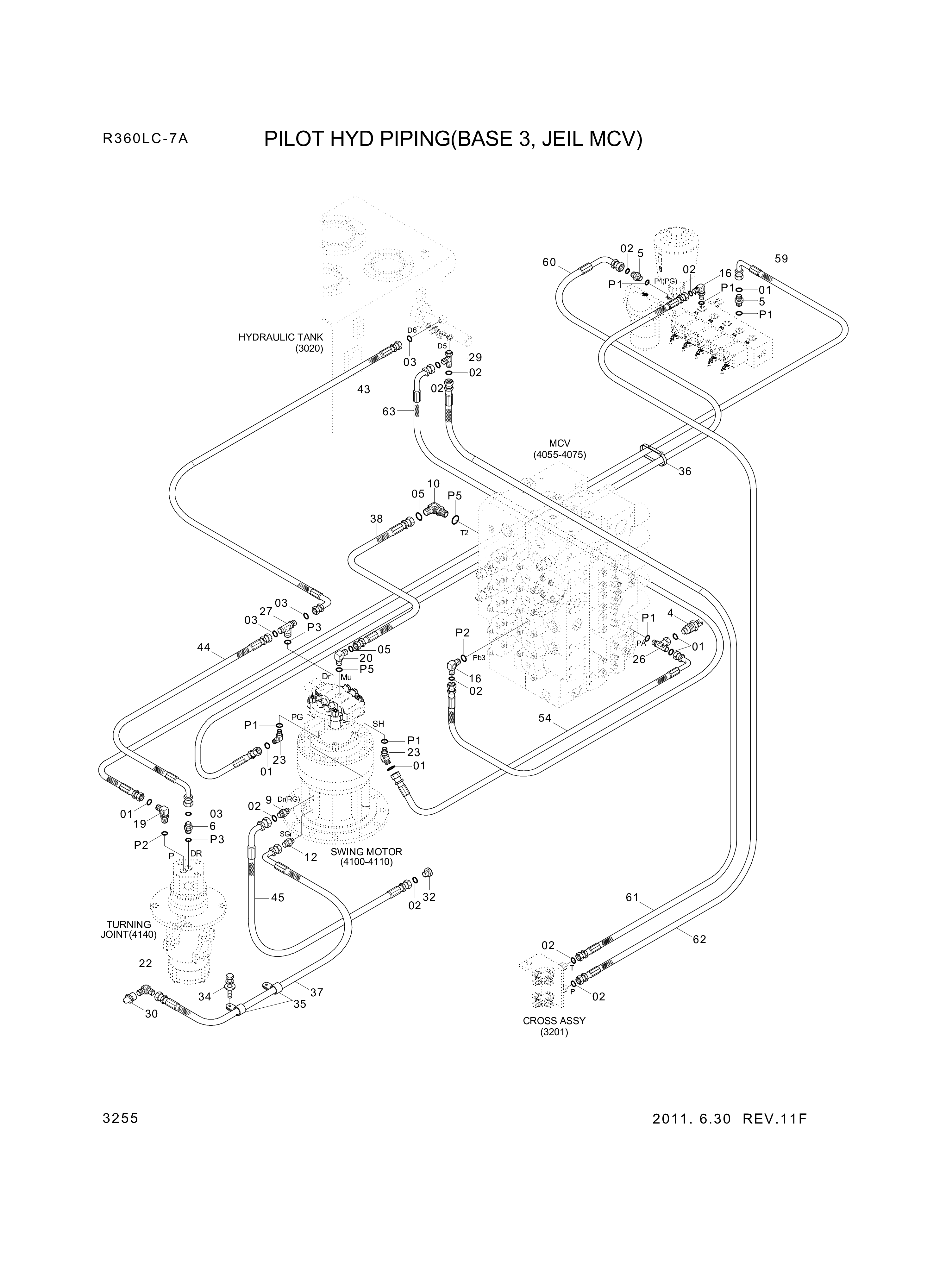 drawing for Hyundai Construction Equipment P930-062020 - HOSE ASSY-ORFS&THD (figure 4)