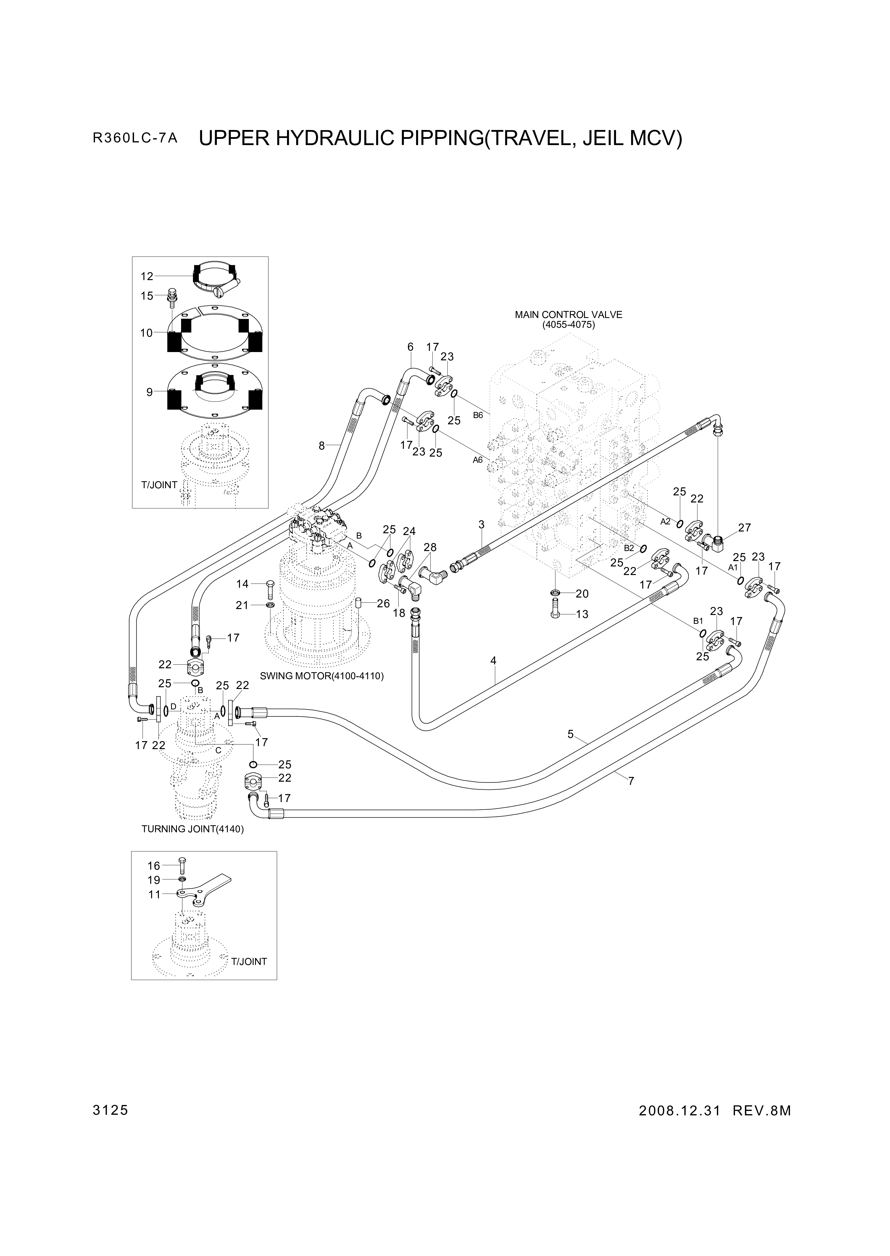 Technical drawing of Hyundai Construction Equipment P930-166012 HOSE ASSY-ORFS&amp;THD with dimensions and layout (figure 2)