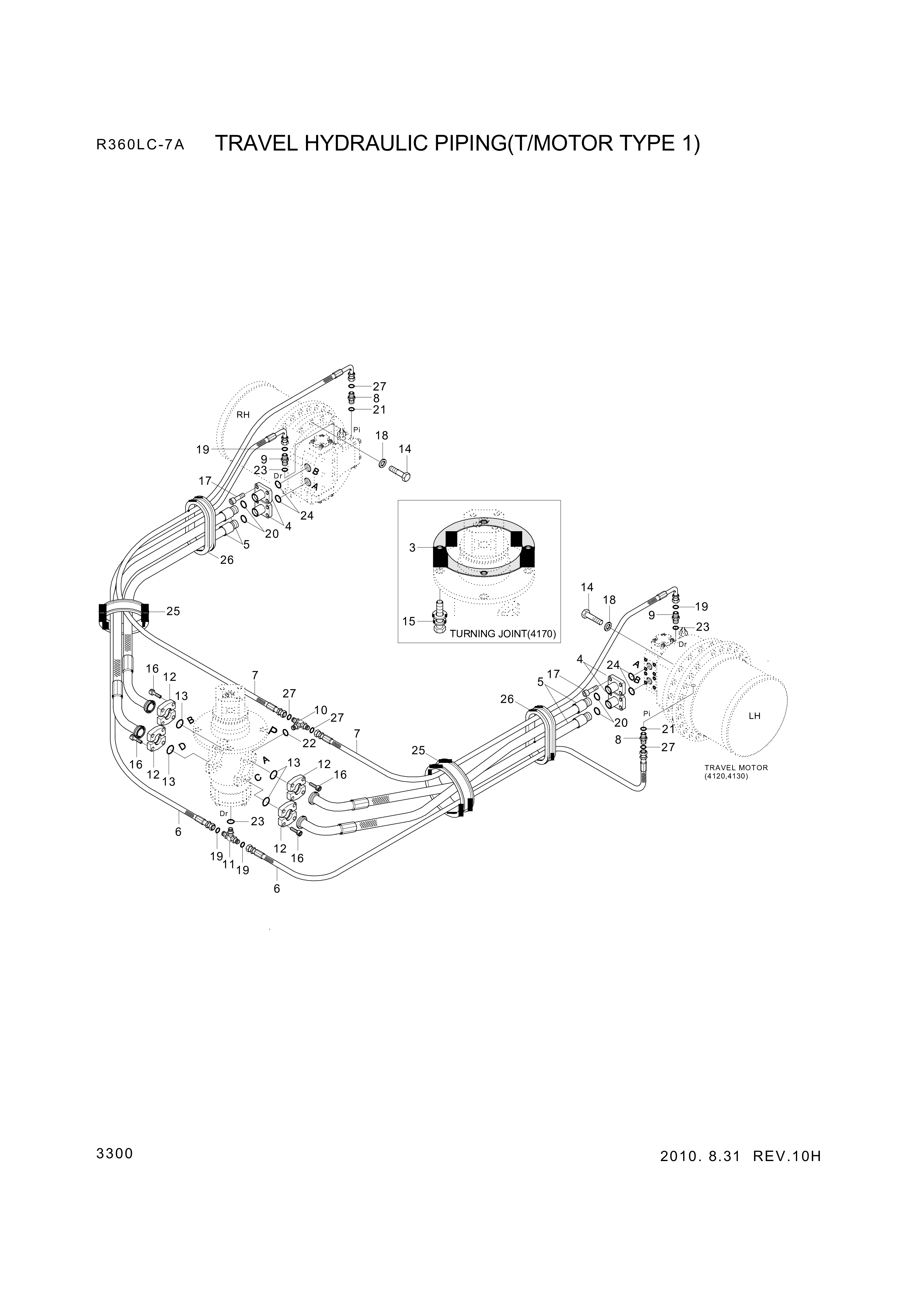 drawing for Hyundai Construction Equipment P980-167351 - HOSE ASSY-ORFS&FLG (figure 1)