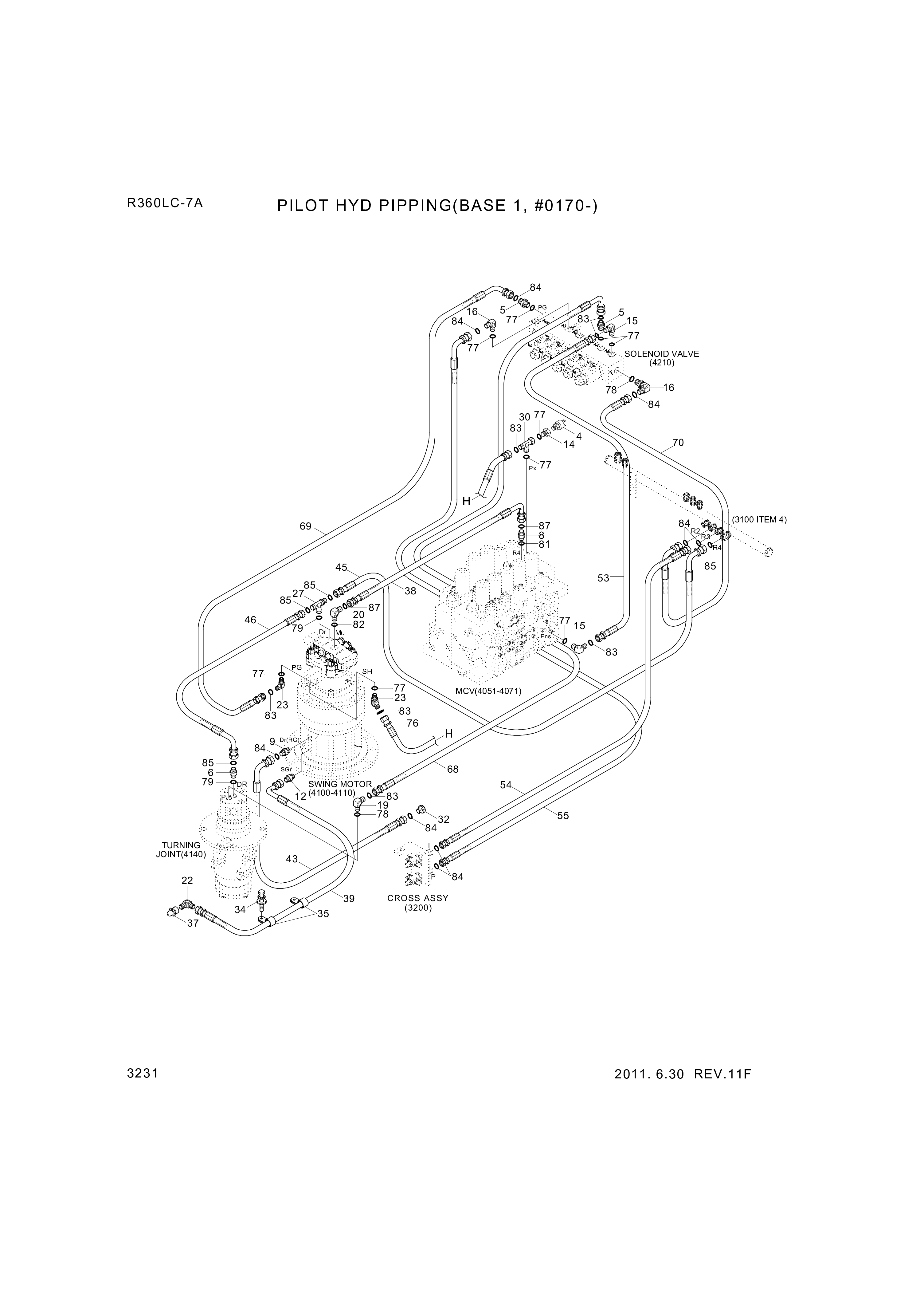 drawing for Hyundai Construction Equipment P930-082034 - HOSE ASSY-ORFS&THD (figure 4)