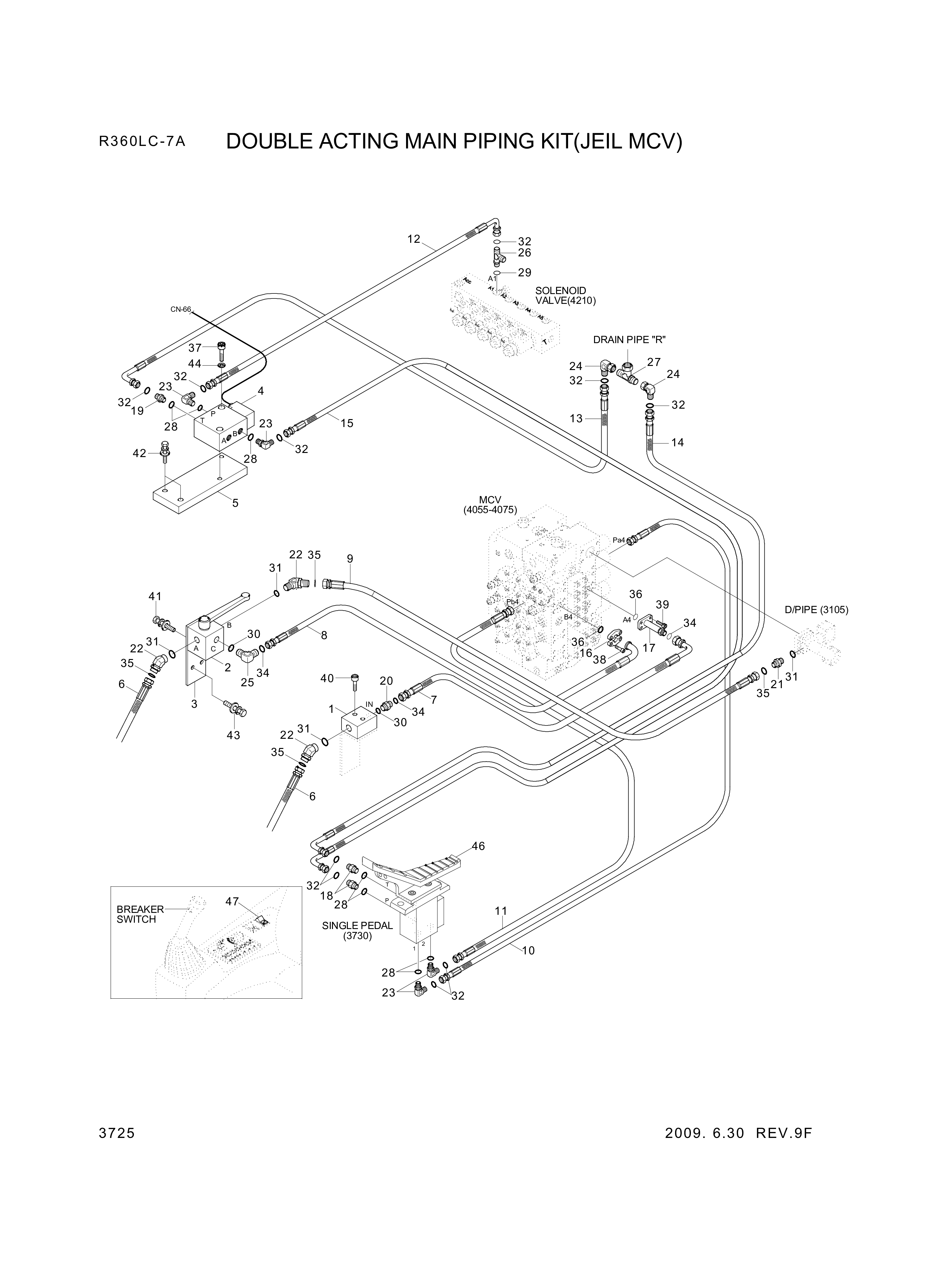 drawing for Hyundai Construction Equipment P930-042051 - HOSE ASSY-ORFS&THD (figure 3)