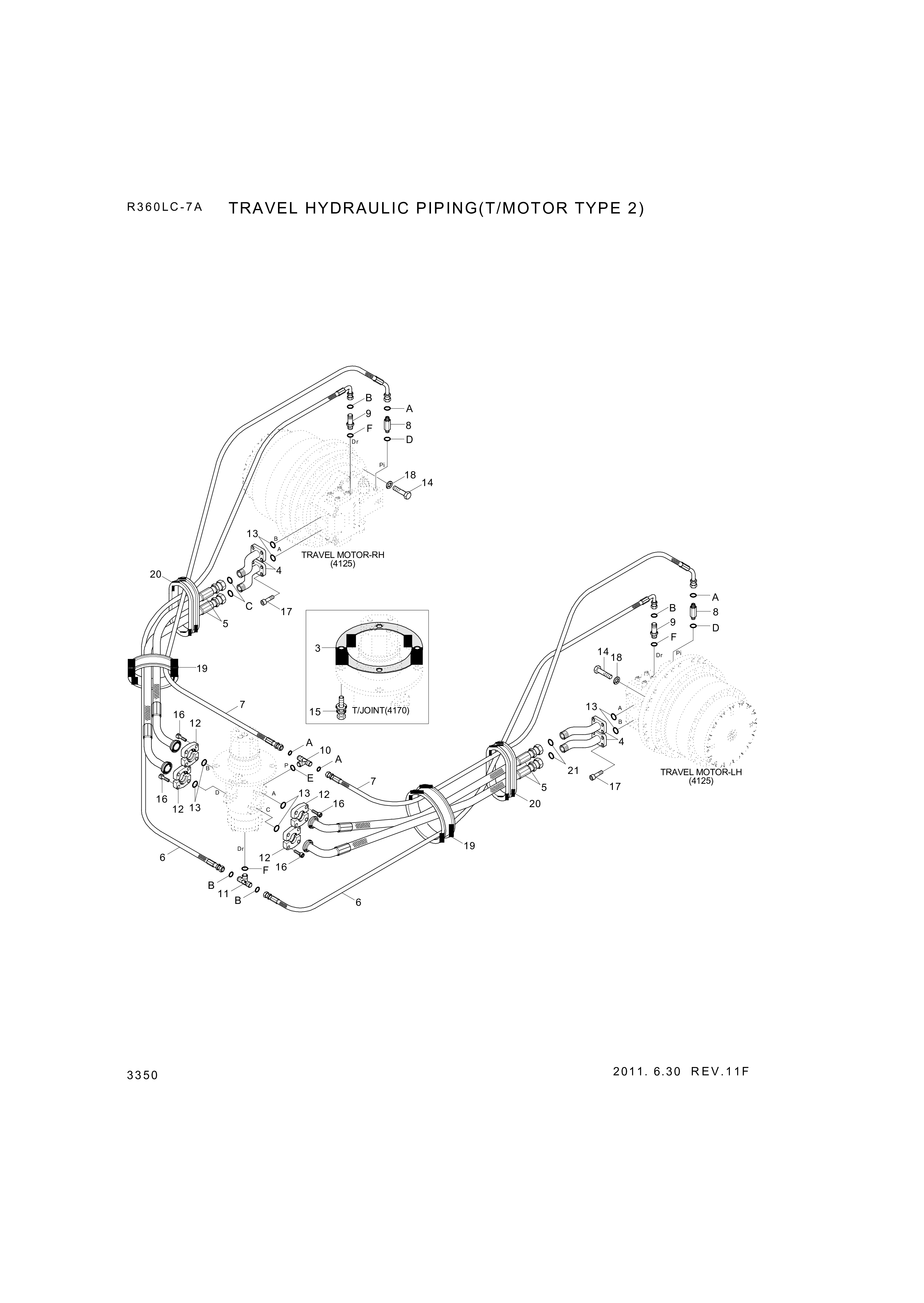 drawing for Hyundai Construction Equipment P980-167351 - HOSE ASSY-ORFS&FLG (figure 2)