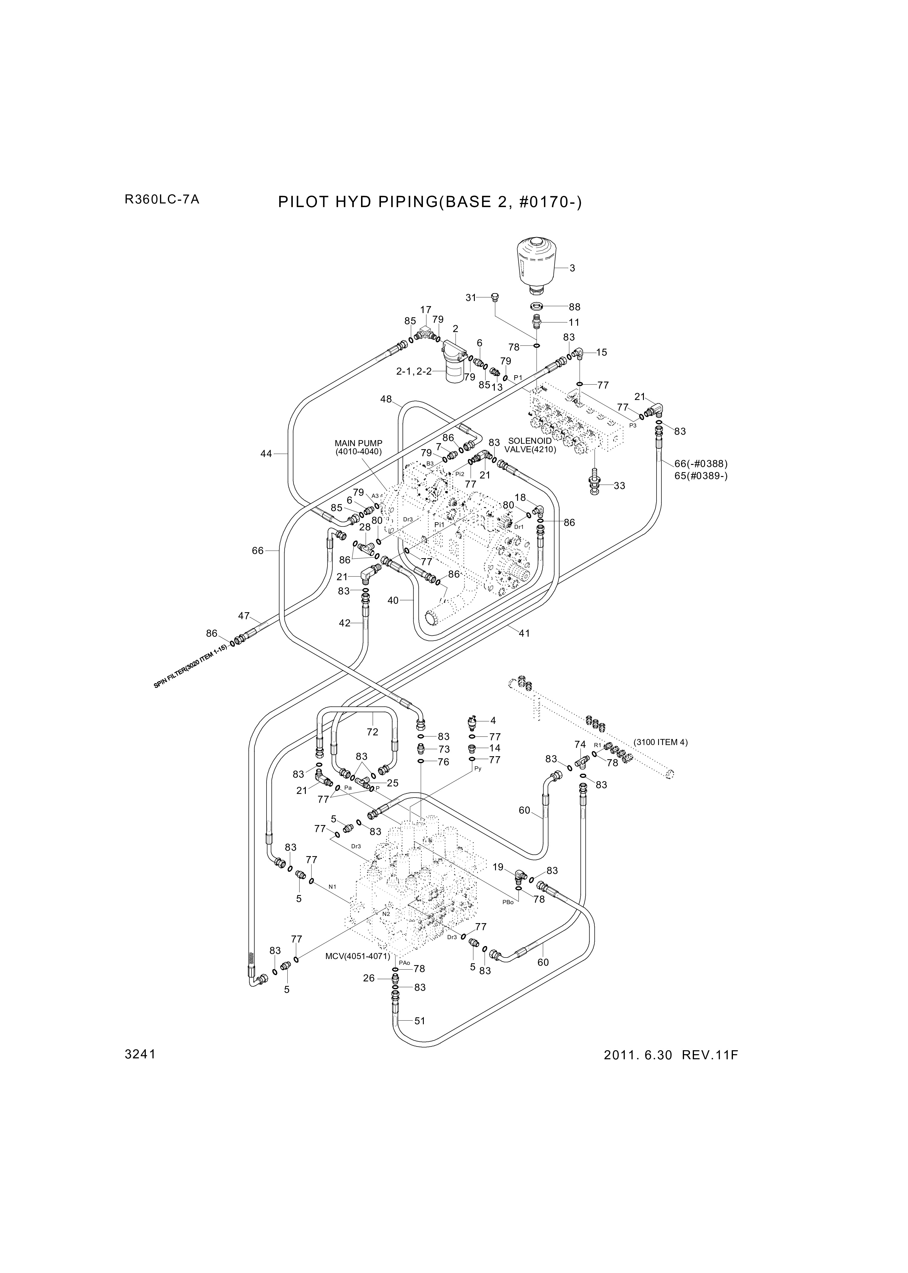 drawing for Hyundai Construction Equipment P930-043052 - HOSE ASSY-ORFS&THD (figure 2)