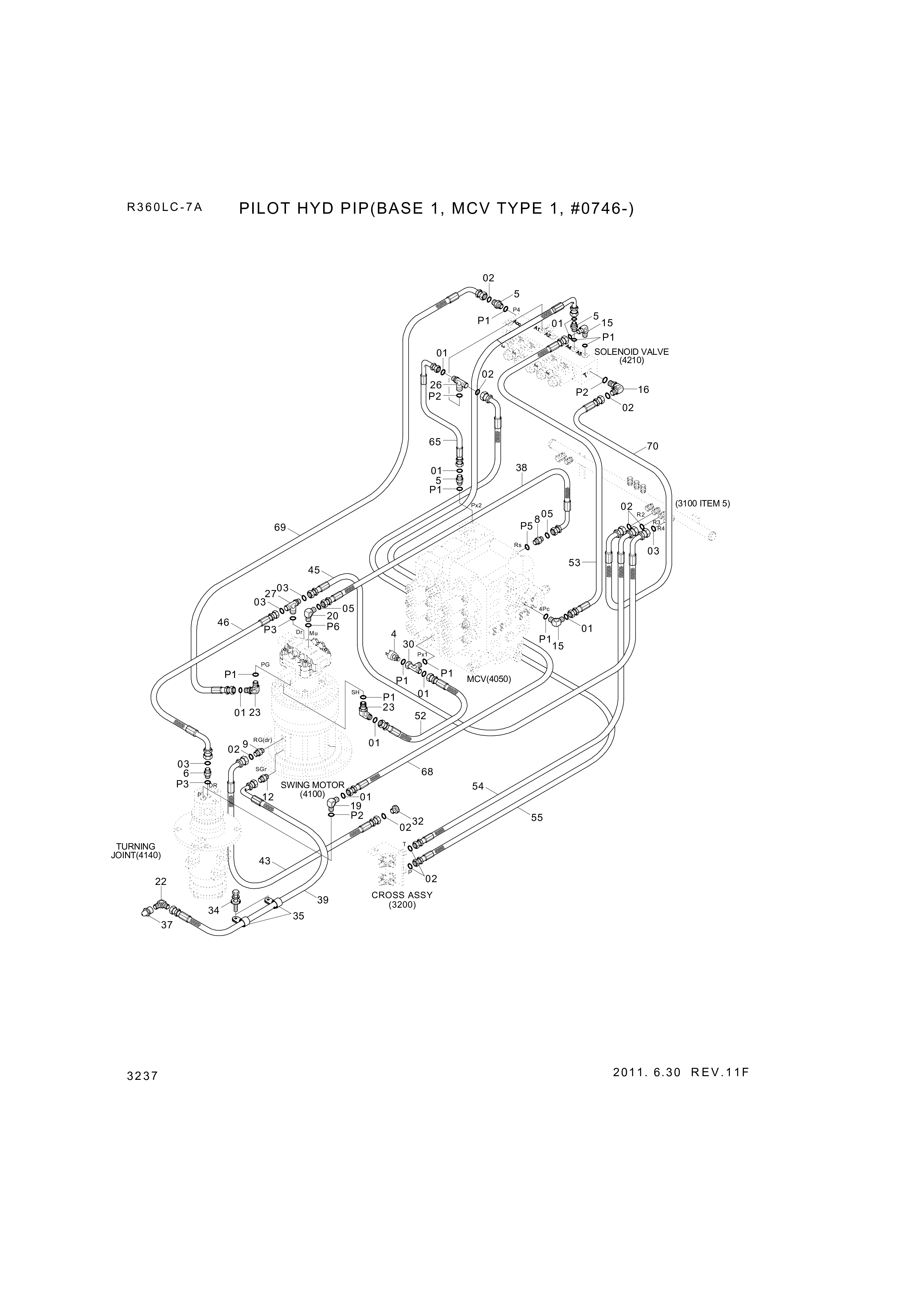 drawing for Hyundai Construction Equipment P930-082038 - HOSE ASSY-ORFS&THD (figure 5)