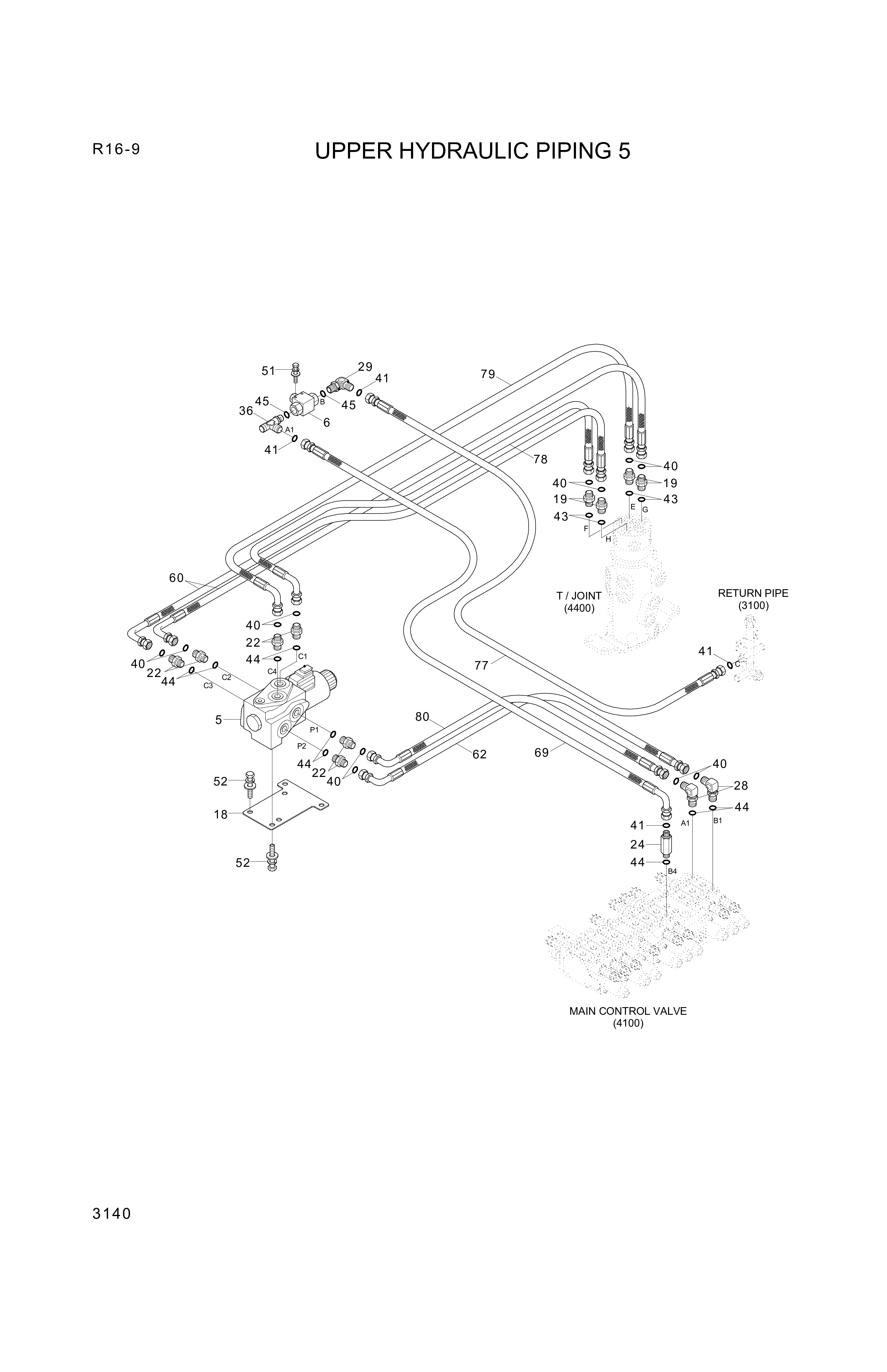 drawing for Hyundai Construction Equipment P930-045011 - HOSE ASSY-ORFS&THD (figure 3)