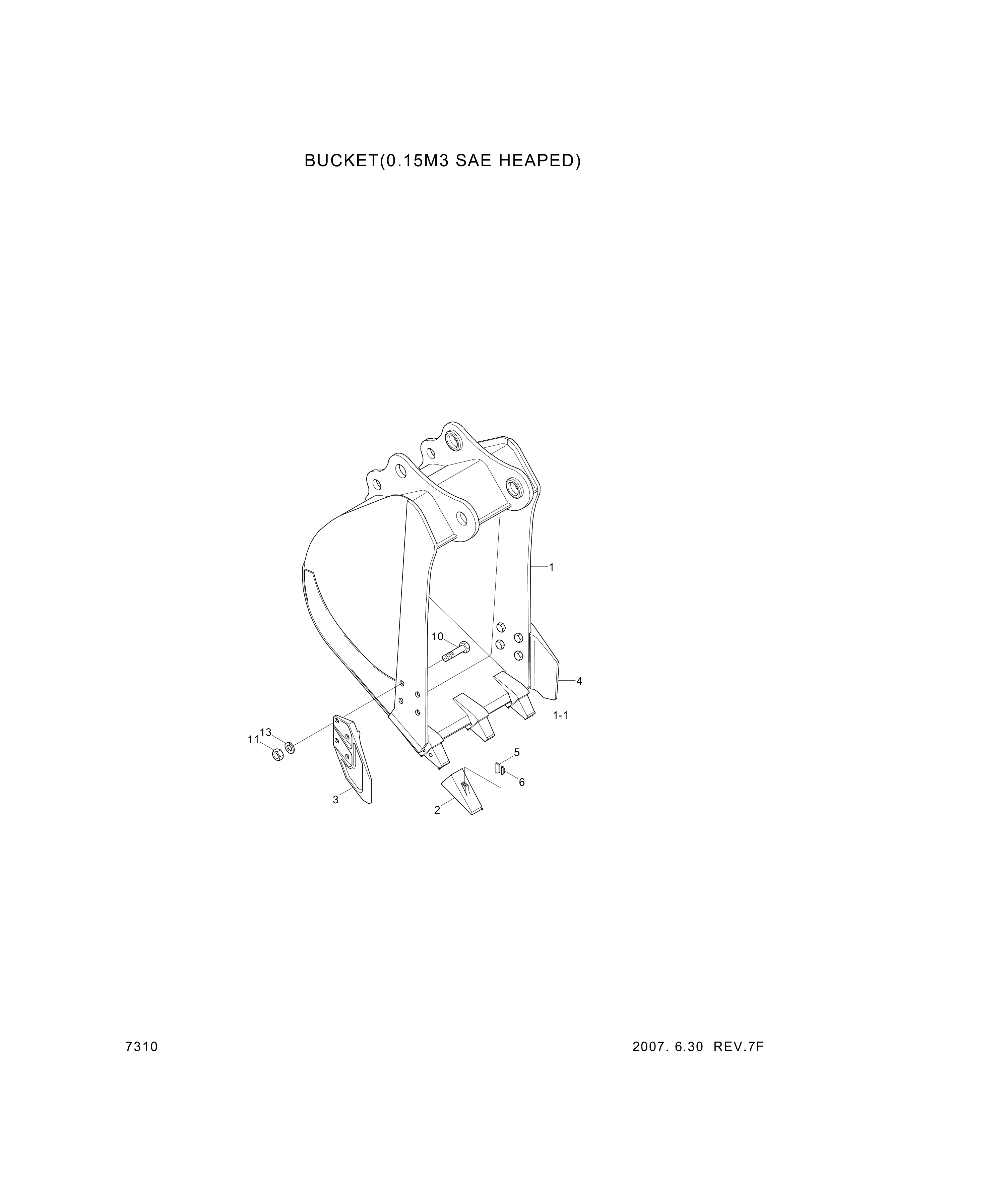 drawing for Hyundai Construction Equipment 61EE-01320 - PIN-TOOTH VERTICAL (figure 2)