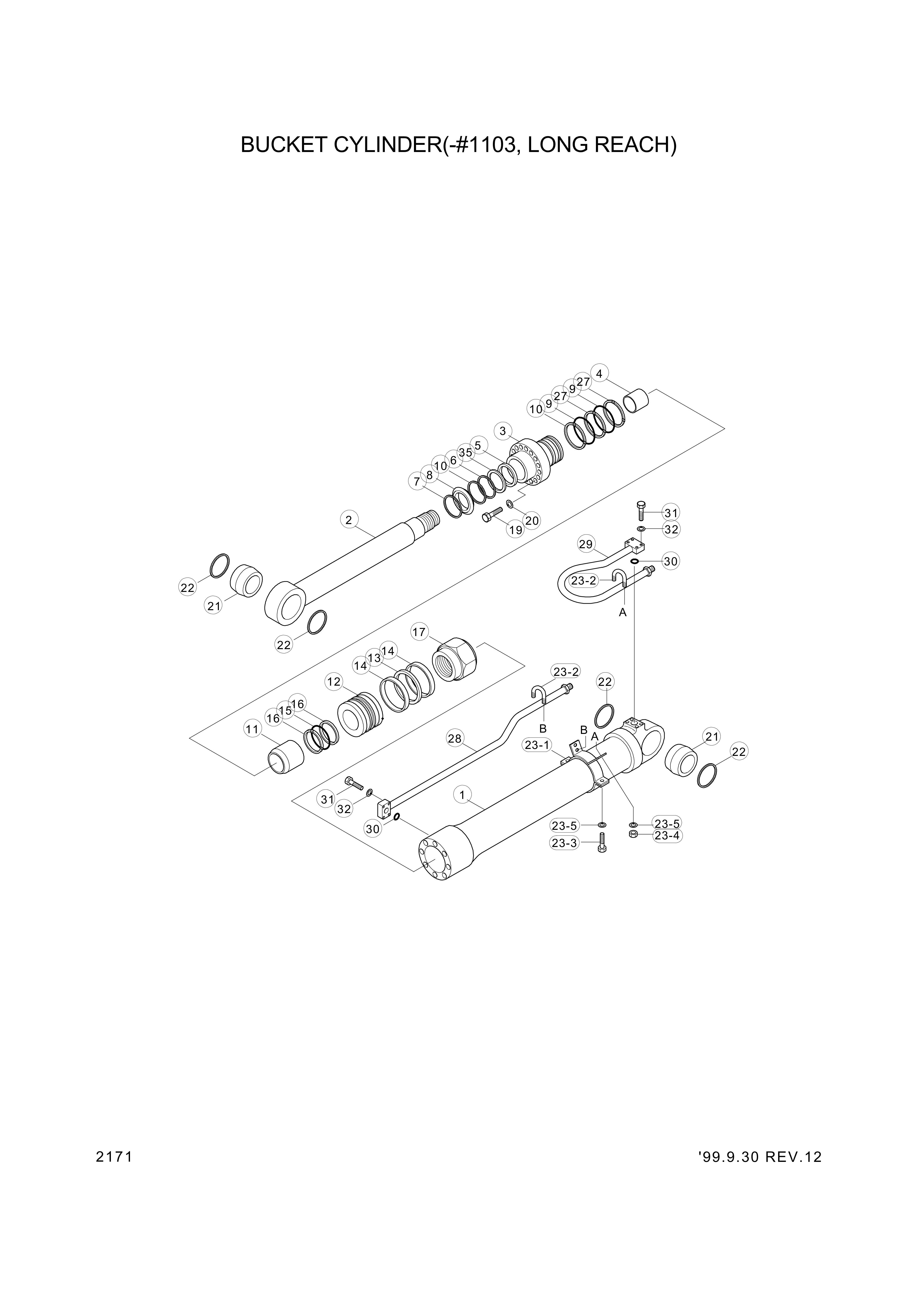 drawing for Hyundai Construction Equipment 31Y1-02750 - TUBE ASSY-CYL (figure 3)