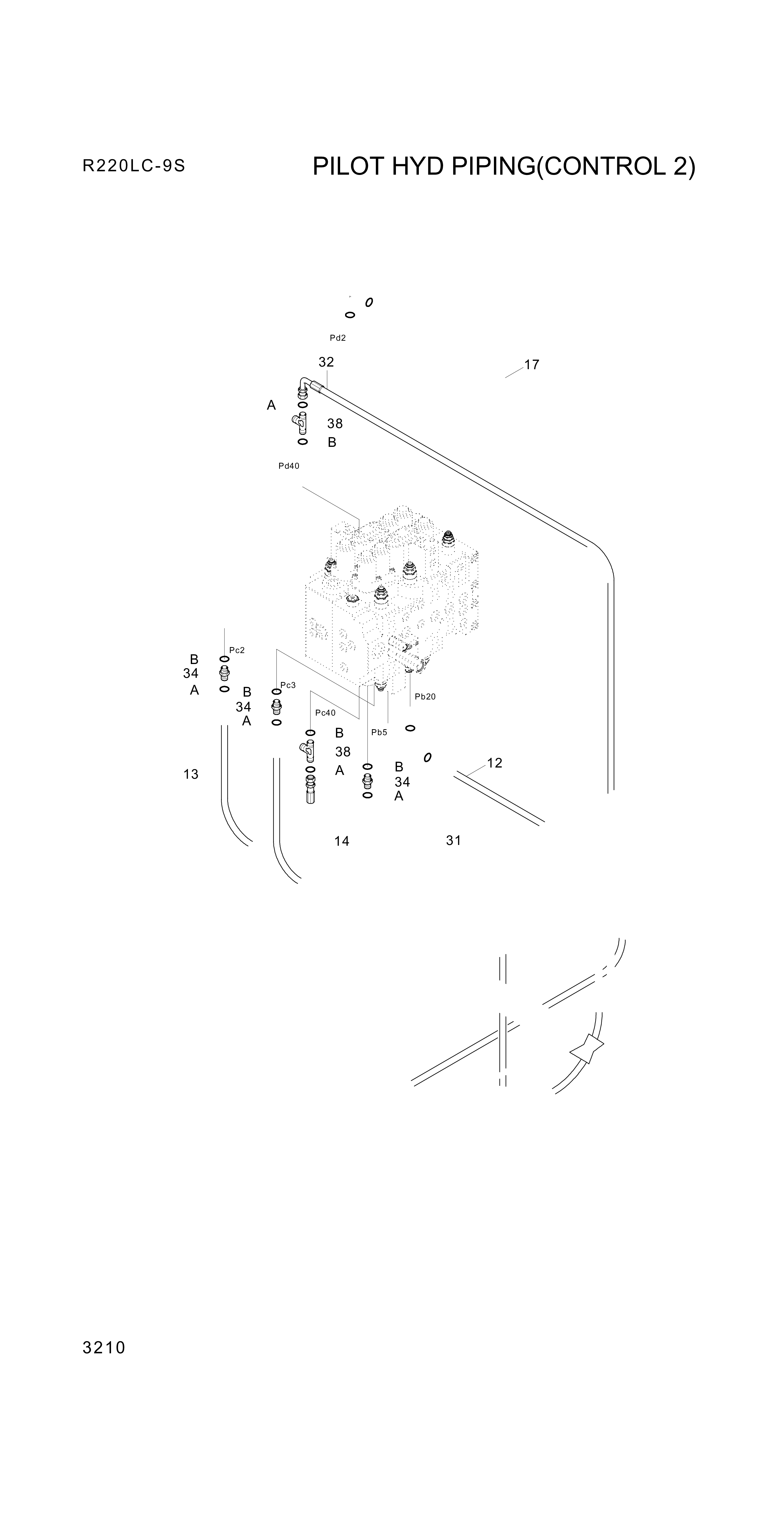 drawing for Hyundai Construction Equipment X420-042024 - HOSE ASSY-SYNF&ORFS (figure 3)