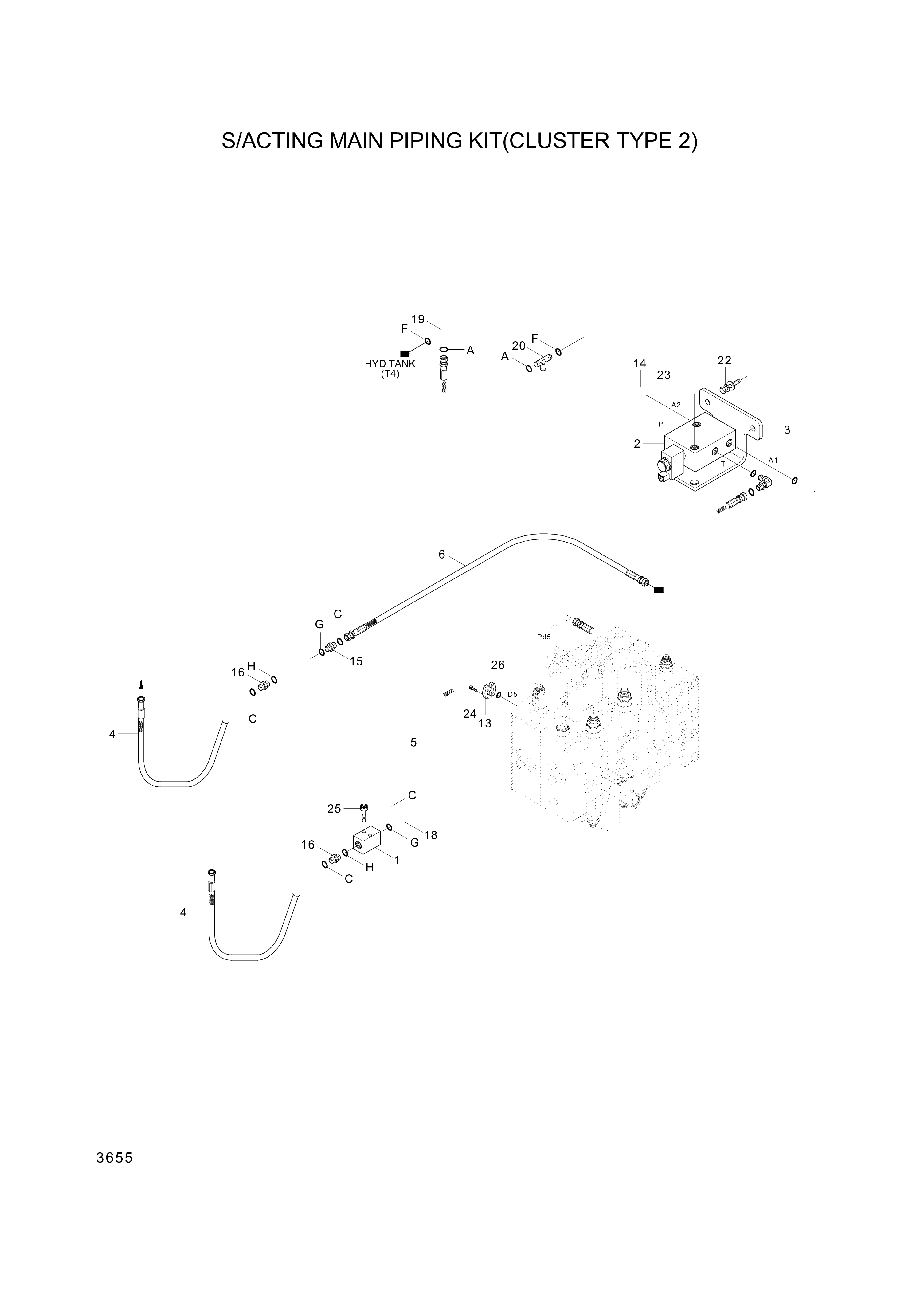 drawing for Hyundai Construction Equipment P930-042038 - HOSE ASSY-ORFS&THD (figure 5)