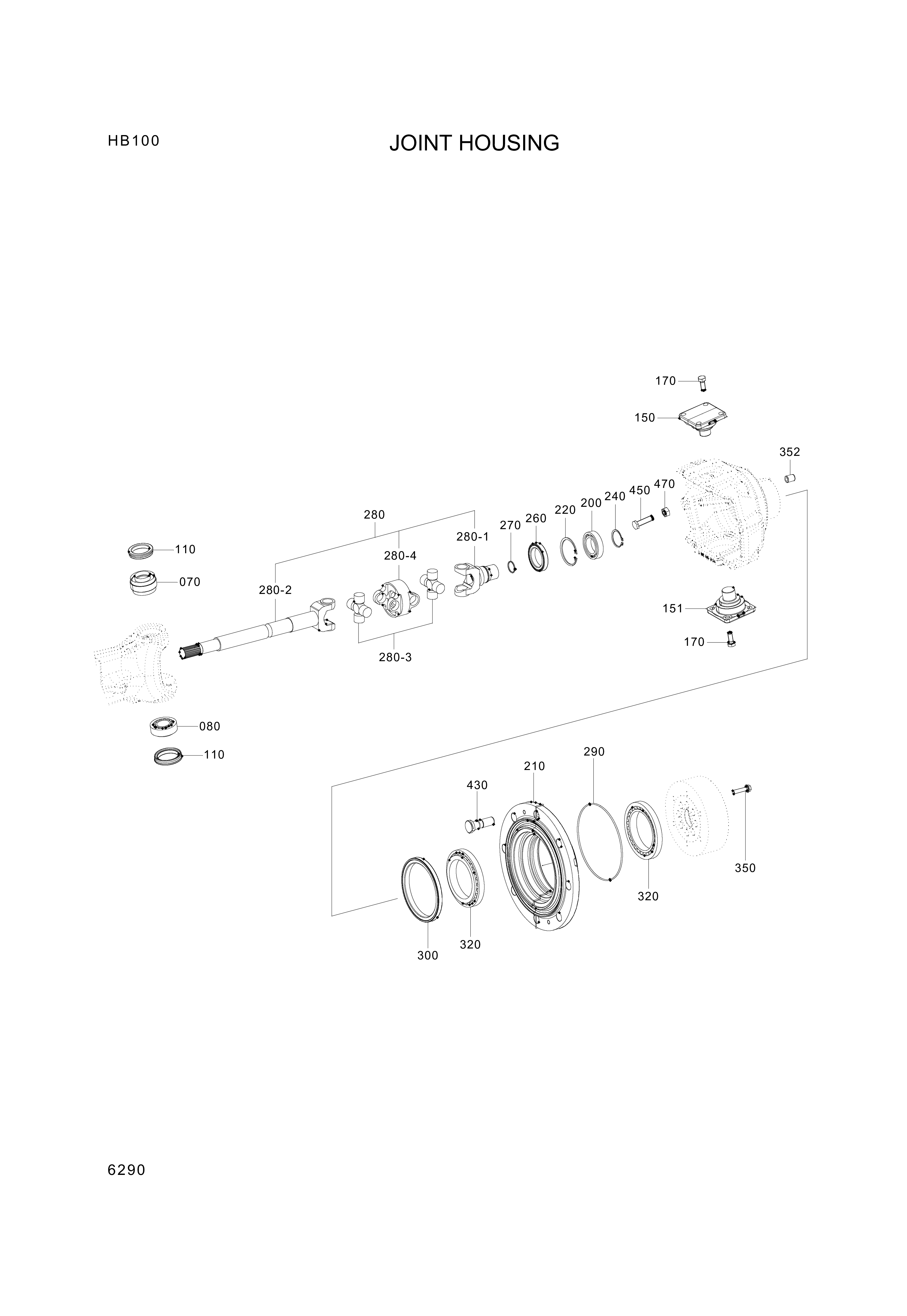 drawing for Hyundai Construction Equipment 0501-008-703 - SHAFT-UNIVERSAL (figure 1)