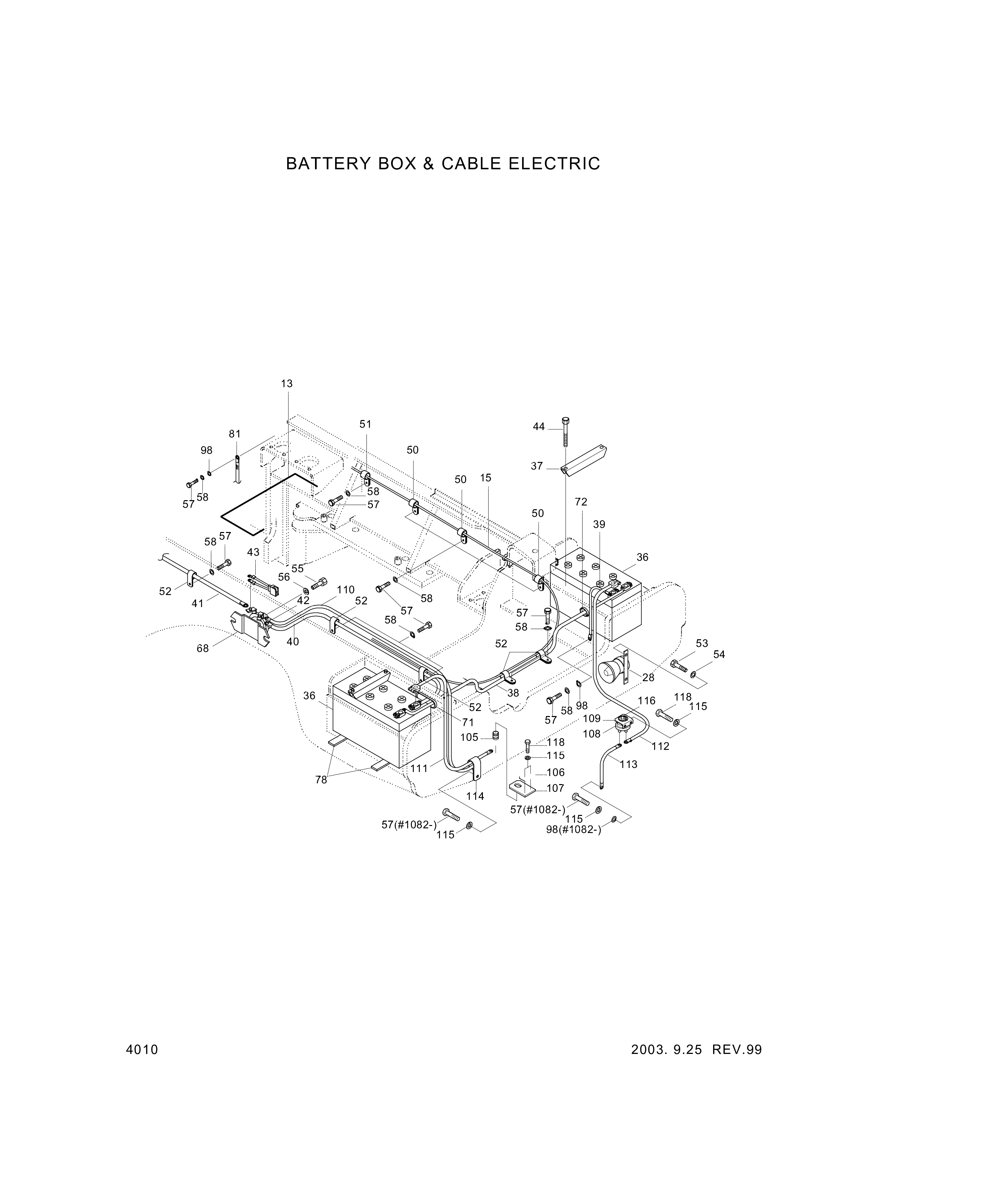 drawing for Hyundai Construction Equipment 24L3-40351 - CABLE-BATT&B/RY (figure 1)