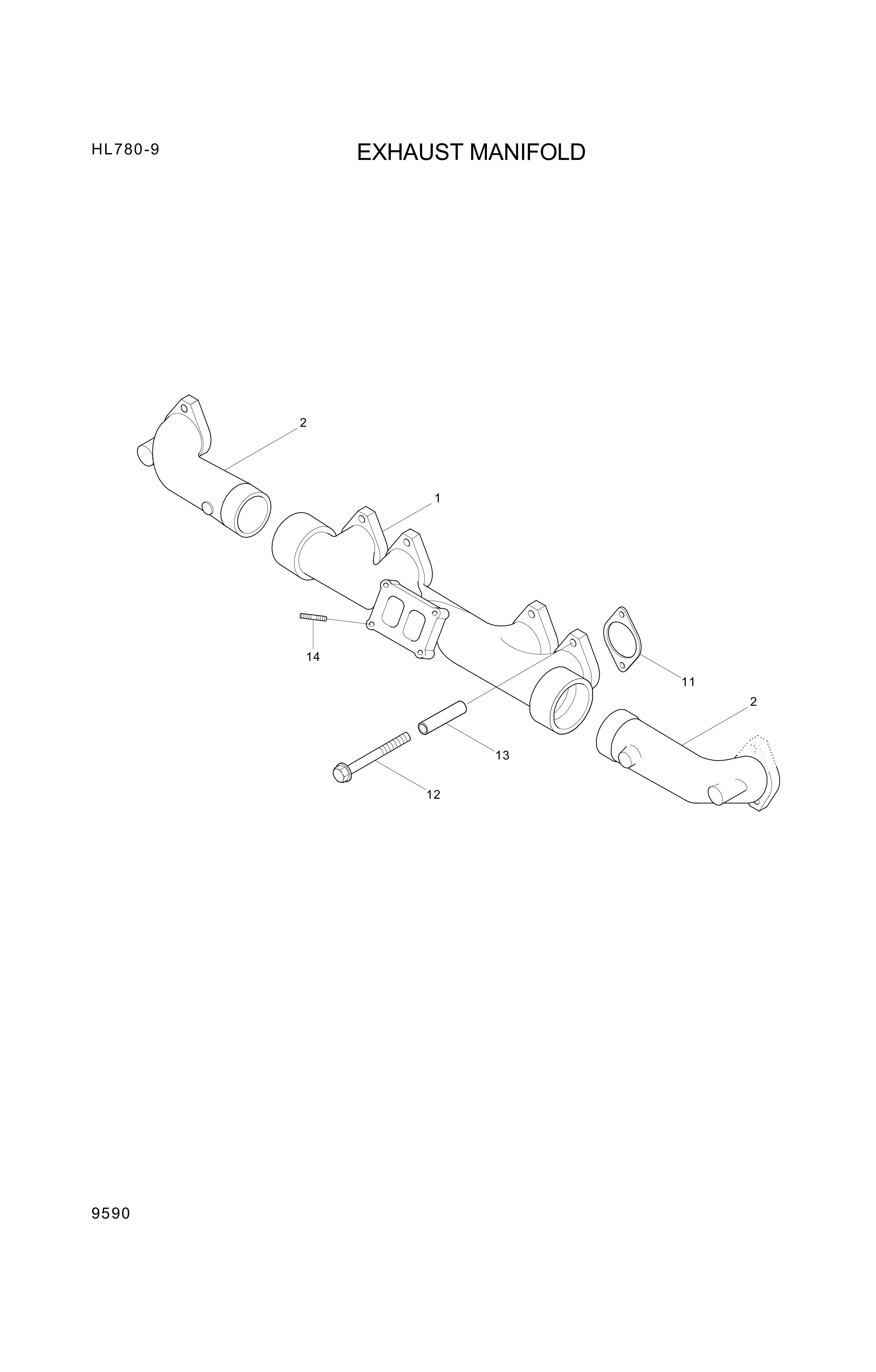 drawing for Hyundai Construction Equipment YUBP-05288 - MANIFOLD-EXH (figure 2)