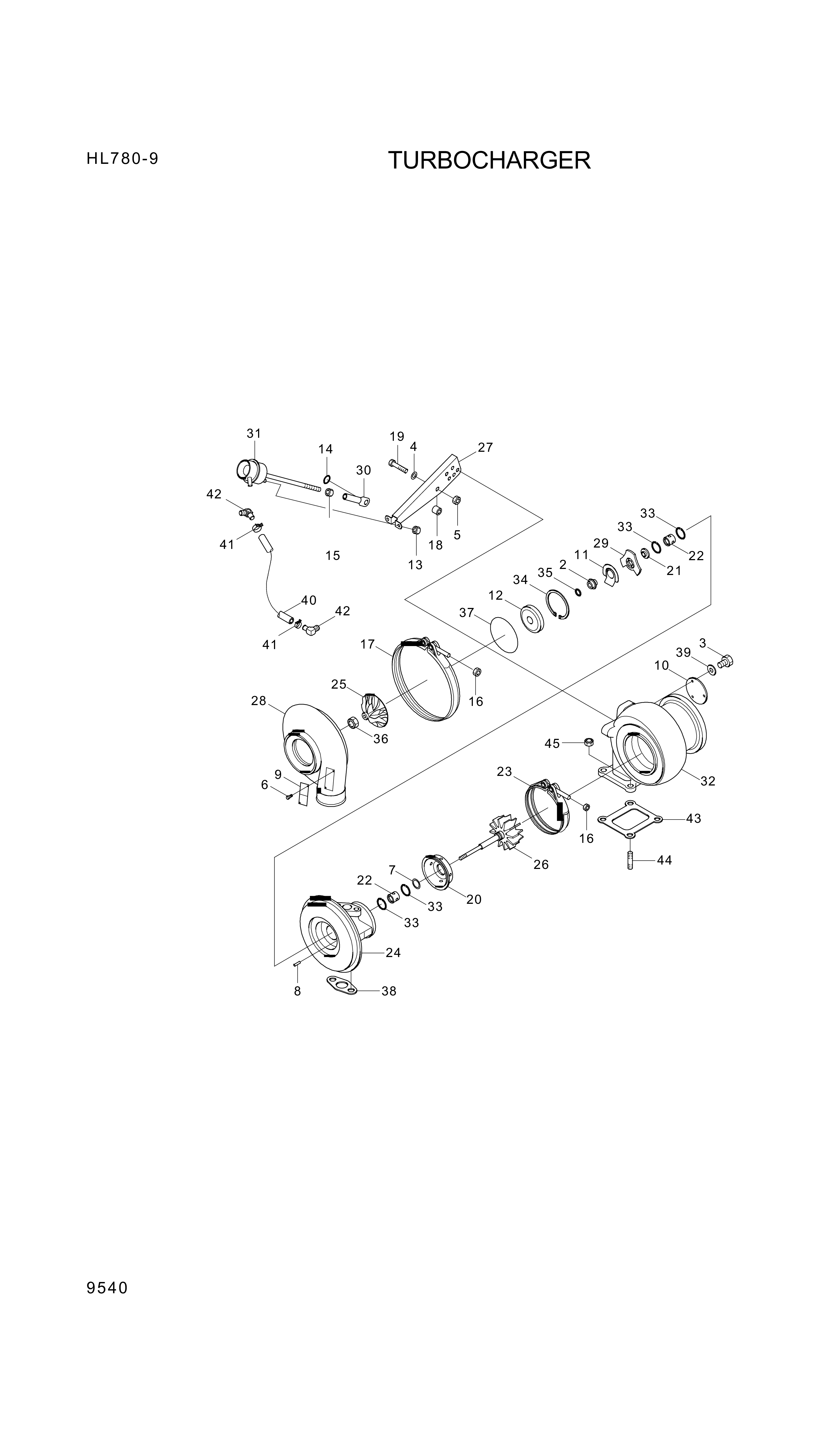 Technical drawing of Hyundai Construction Equipment 3591206 SPACER-MOUNTING with dimensions and layout