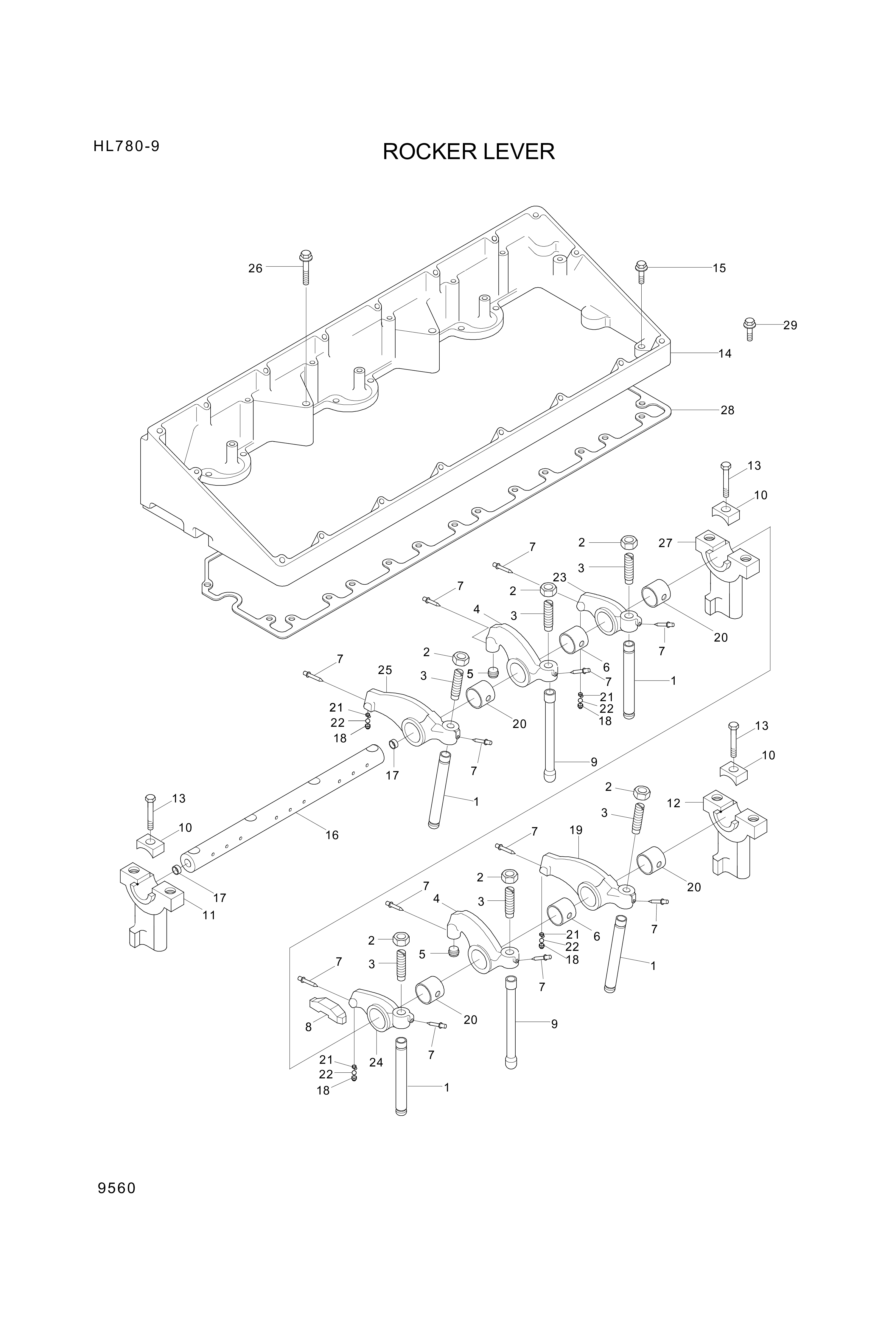 drawing for Hyundai Construction Equipment YUBP-04805 - HOUSING-ROCKERLEVER (figure 2)