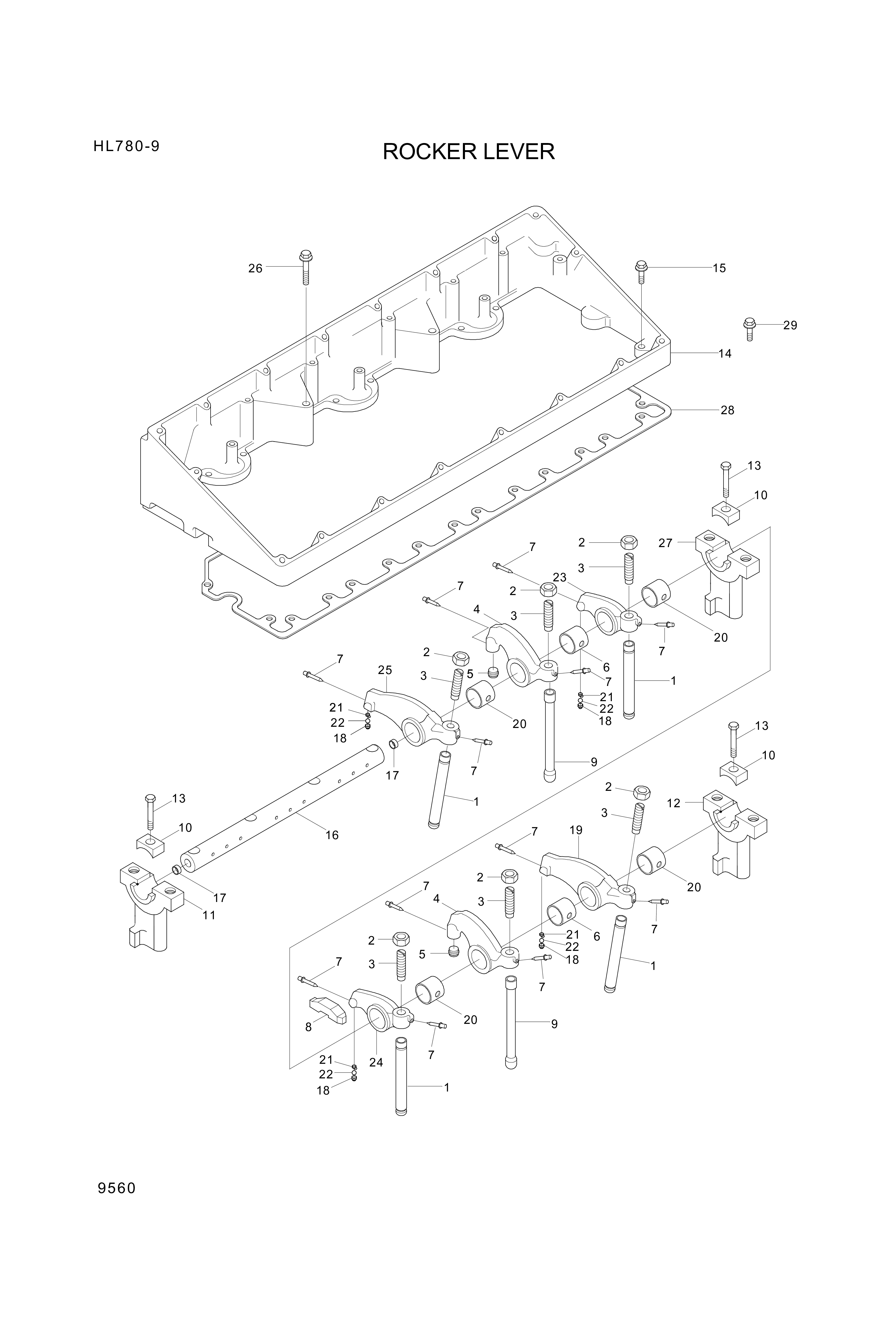 Technical drawing of Hyundai Construction Equipment YUBP-04574 CLAMP-RETAINER with dimensions and layout (figure 4)