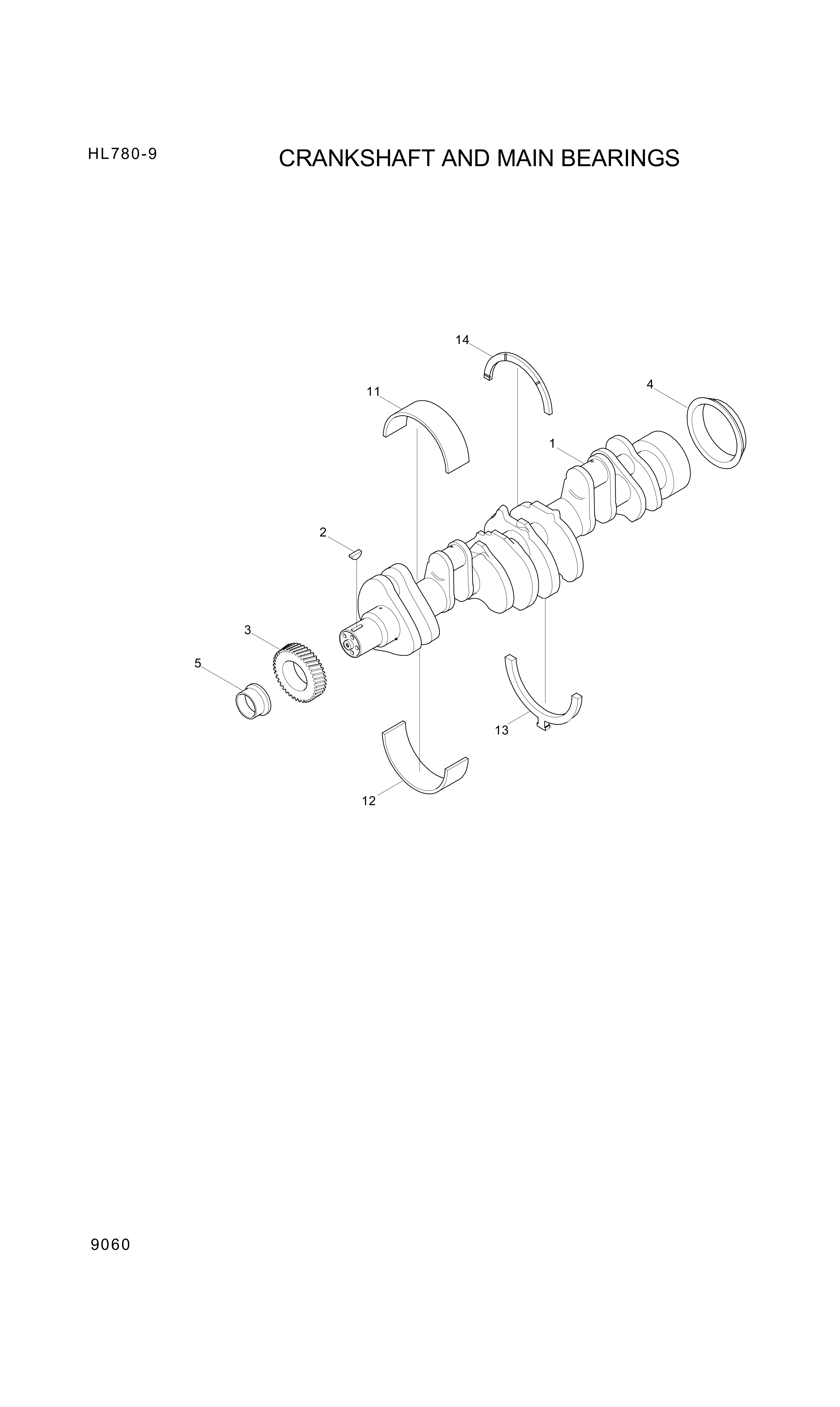 drawing for Hyundai Construction Equipment YUBP-04525 - CRANKSHAFT (figure 4)