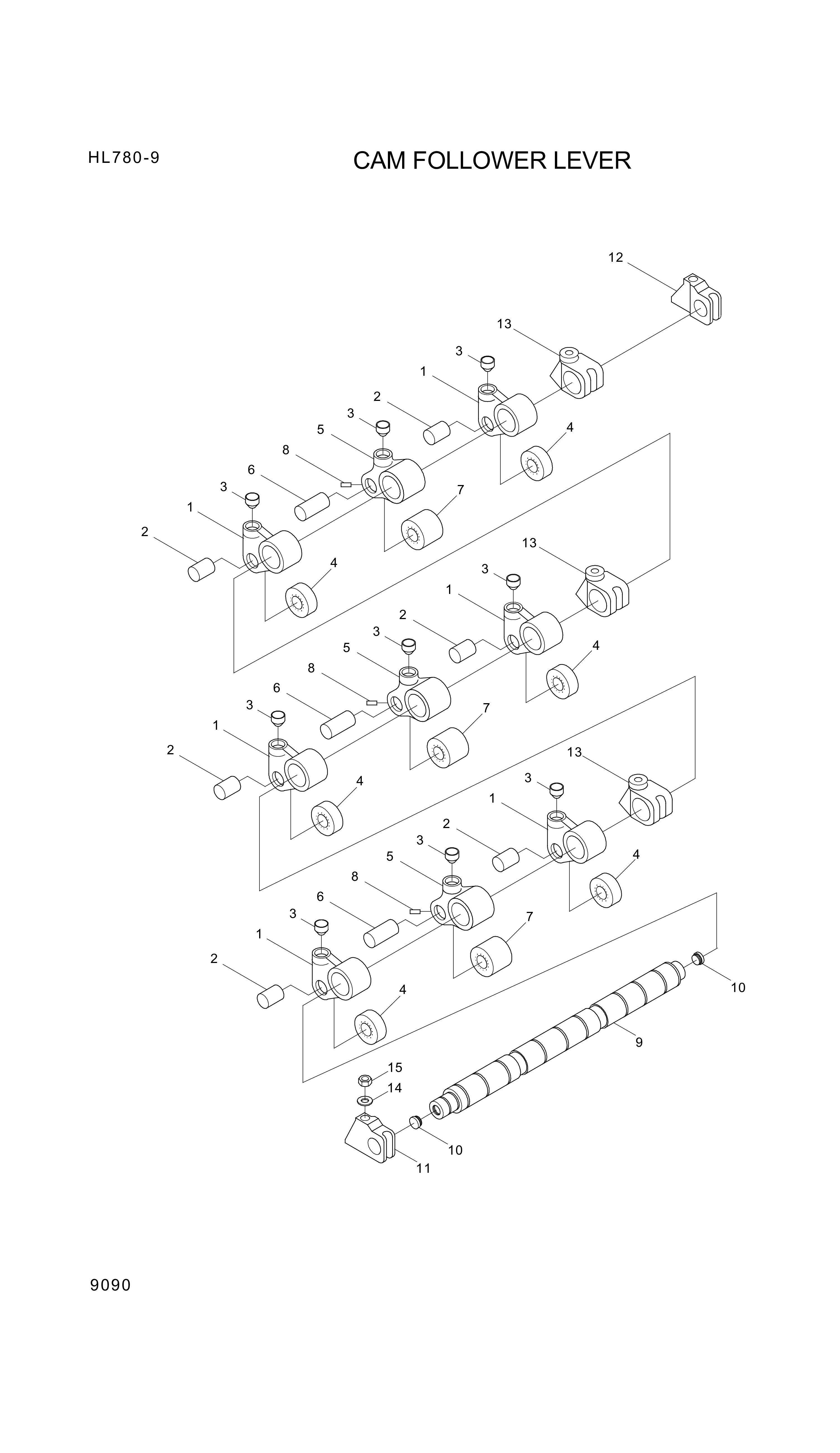 drawing for Hyundai Construction Equipment YUBP-04927 - LEVER-CAMFOLLOW (figure 1)