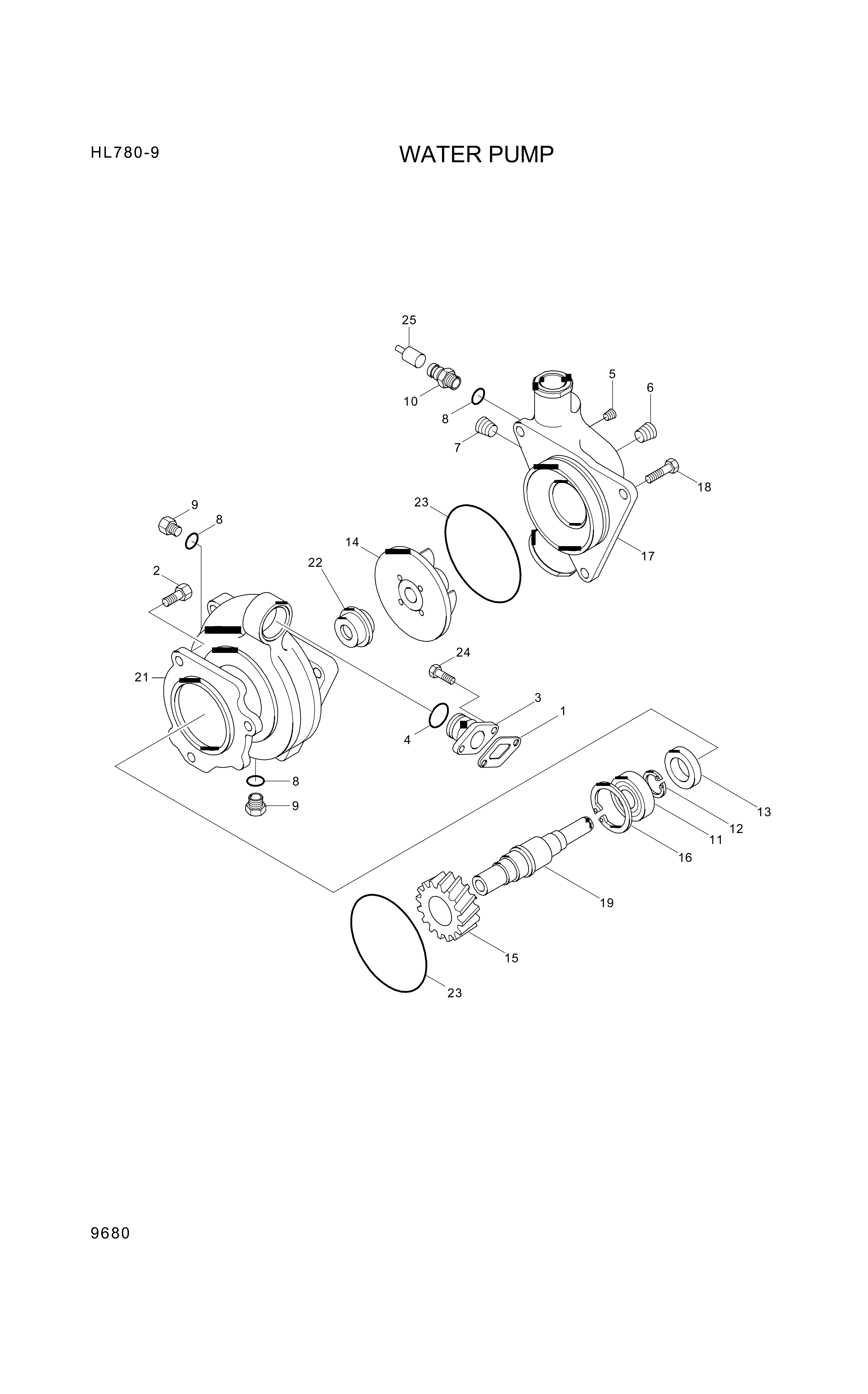 drawing for Hyundai Construction Equipment YUBP-06136 - PUMP ASSY-WATER (figure 5)