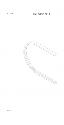 Technical drawing of Hyundai Construction Equipment YUBP-05215 BELT-FAN with dimensions and layout (figure 2)