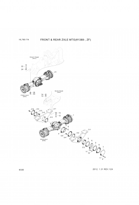 Technical drawing of Hyundai Construction Equipment S206-36100B NUT-HEX with dimensions and layout (figure 4)