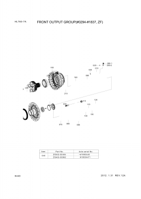 Technical drawing of Hyundai Construction Equipment ZGAQ-02711 BEARING-TAPERROLLER with dimensions and layout (figure 4)