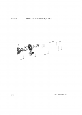 Technical drawing of Hyundai Construction Equipment ZGAQ-02711 BEARING-TAPERROLLER with dimensions and layout (figure 5)