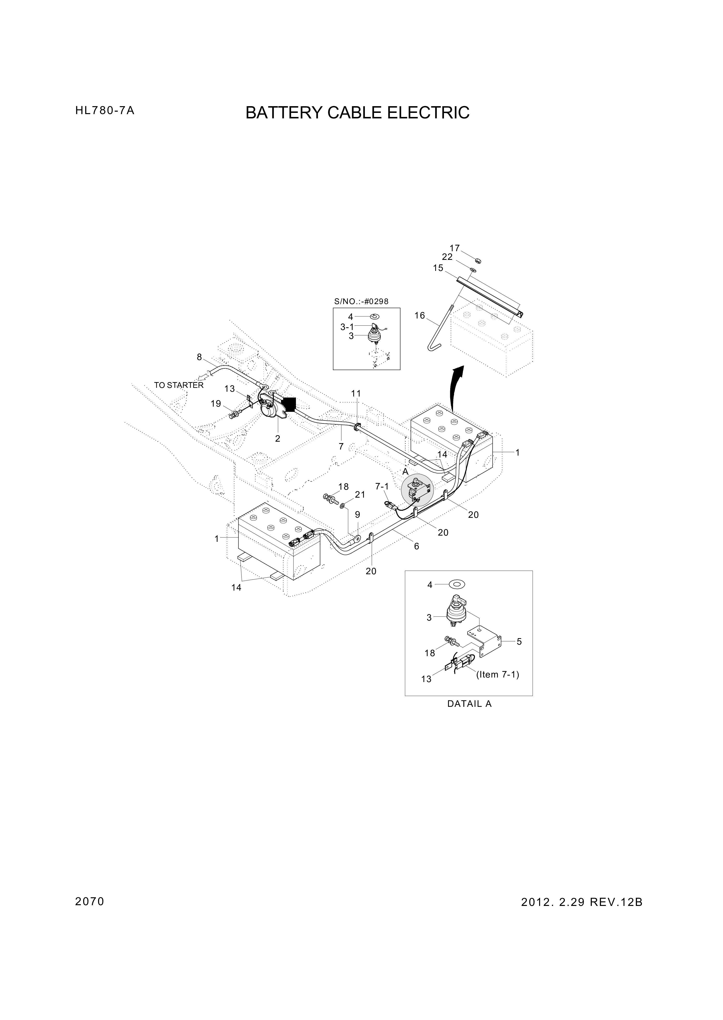 drawing for Hyundai Construction Equipment 21L6-40361 - CABLE-BATT&BATT (figure 1)