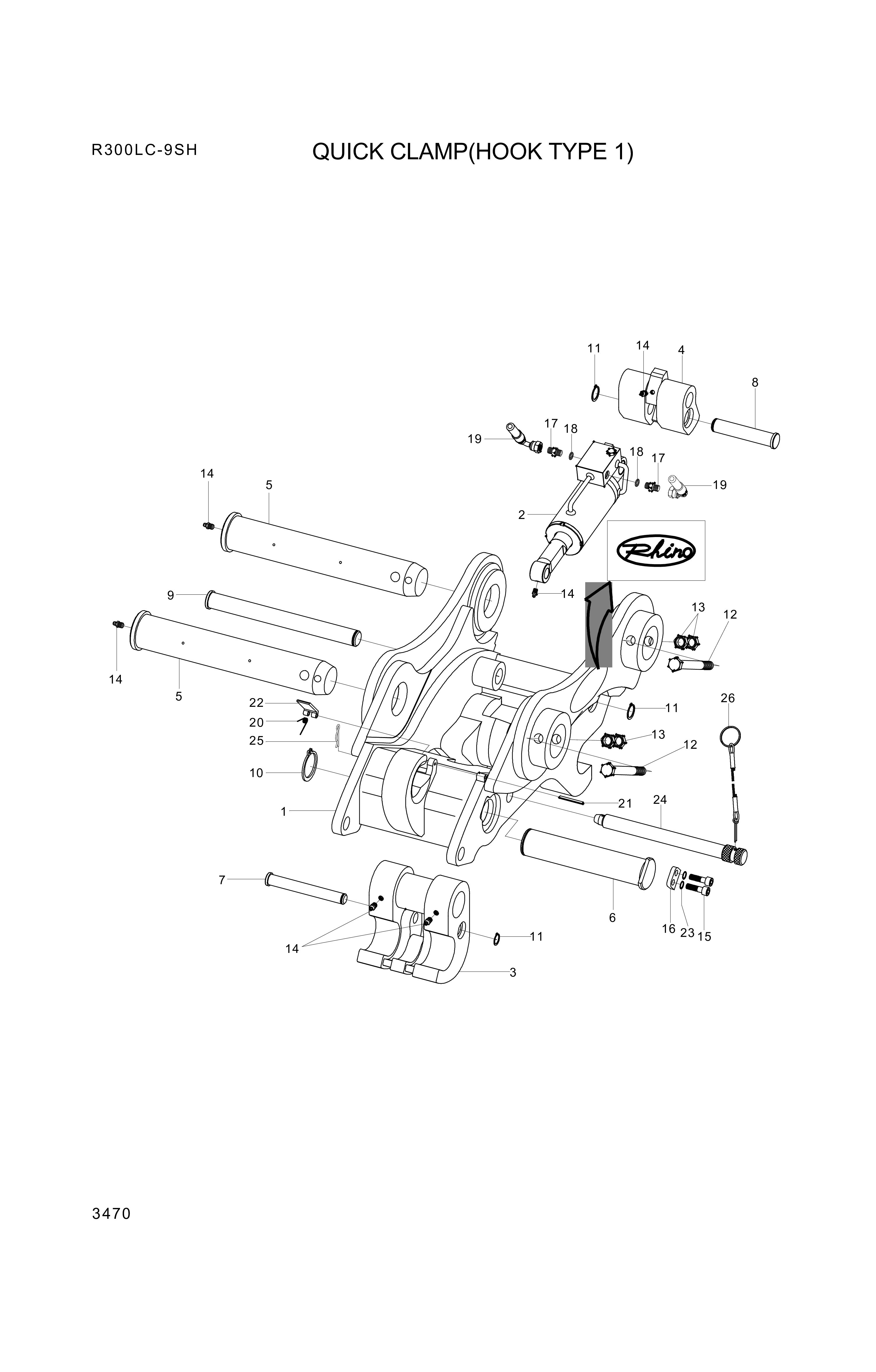 drawing for Hyundai Construction Equipment XKBP-00260 - PIN-JOINT (figure 3)