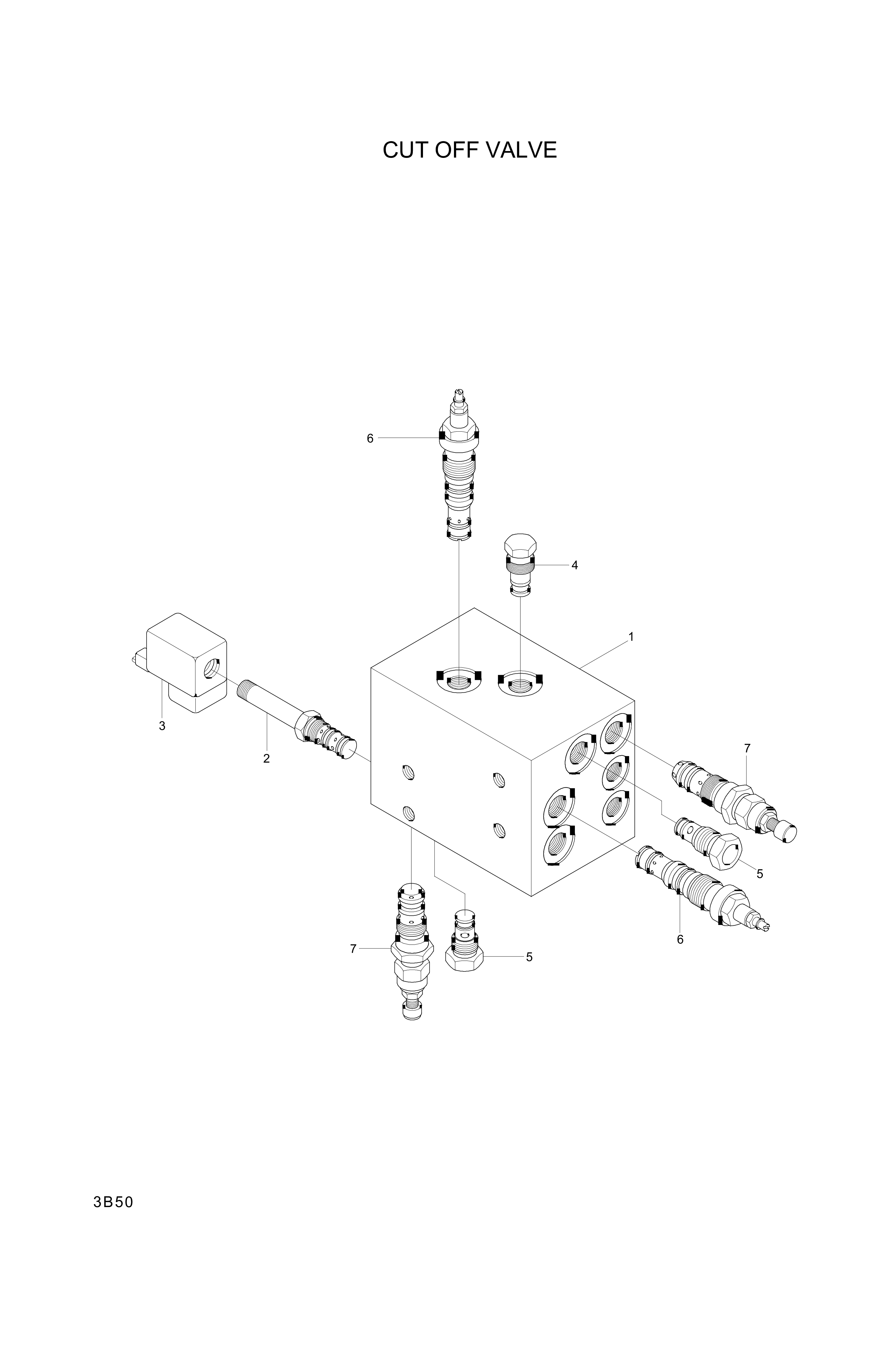 drawing for Hyundai Construction Equipment XKAL-00074 - MANIFOLD (figure 2)